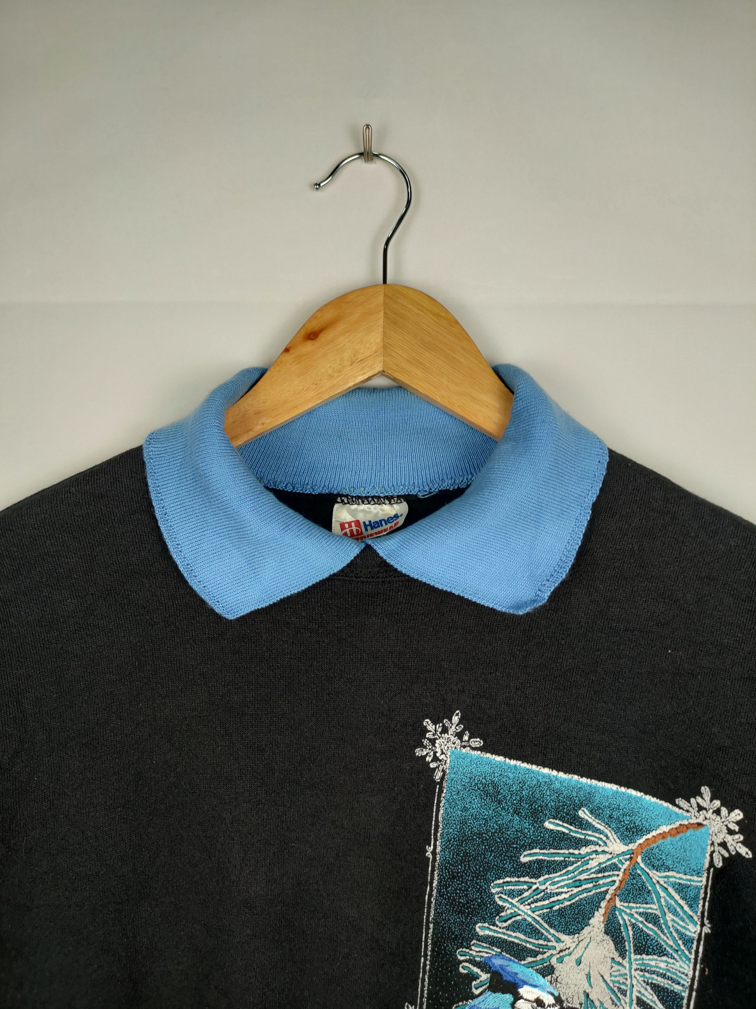 Hanes × Vintage Vintage Hanes Bird & Flower Collarneck Sweatshirt Size US L / EU 52-54 / 3 - 2 Thumbnail