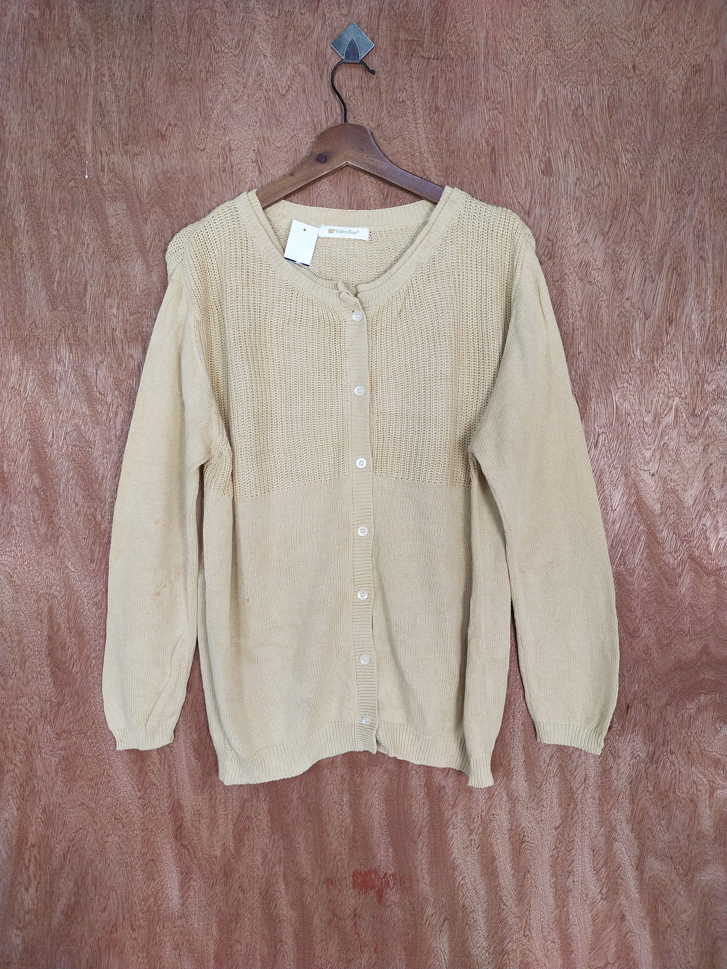 Golden Bear × Japanese Brand Golden bear cream cardigan knitwear #S064 Size US XL / EU 56 / 4 - 1 Thumbnail