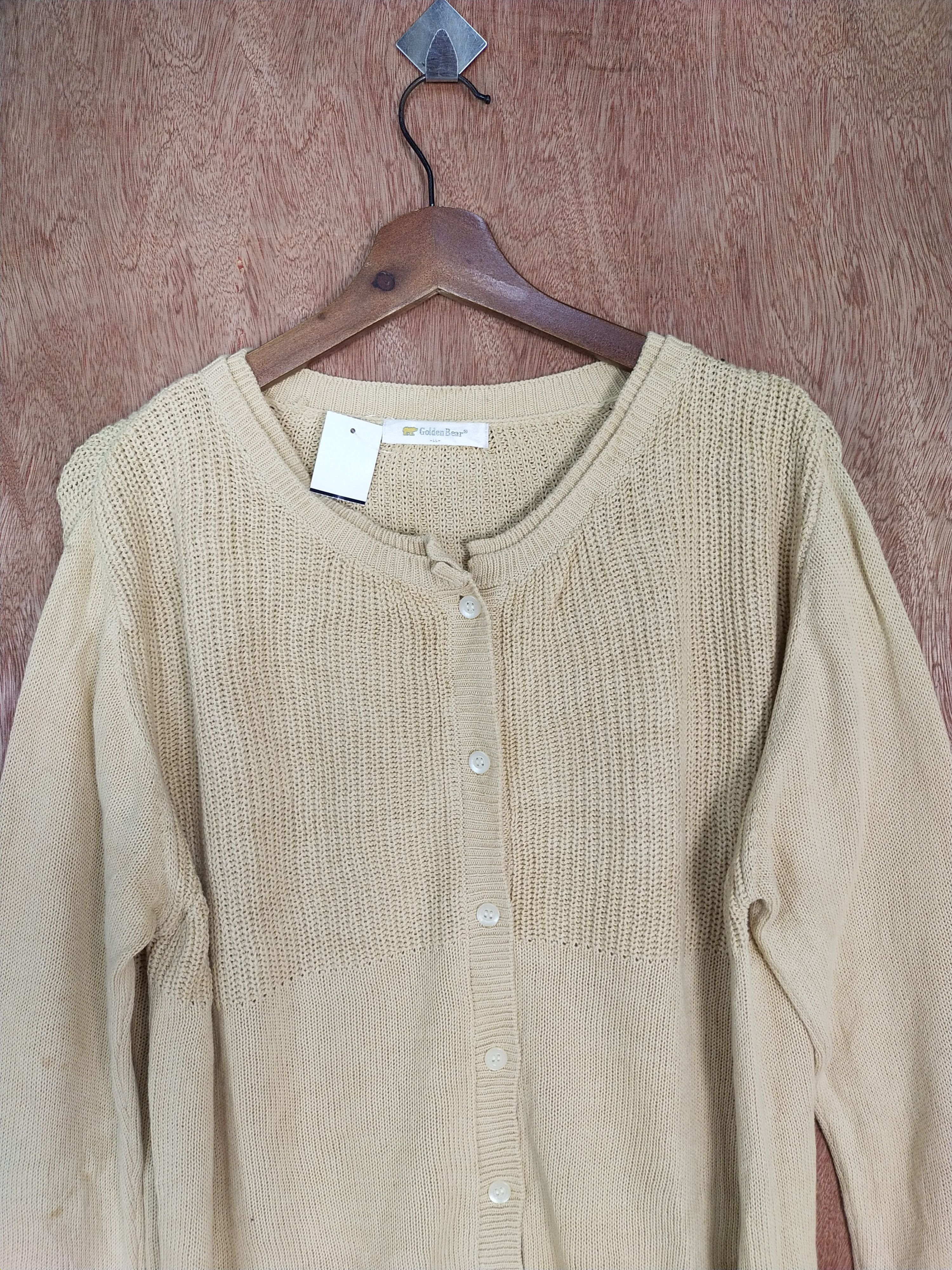 Golden Bear × Japanese Brand Golden bear cream cardigan knitwear #S064 Size US XL / EU 56 / 4 - 2 Thumbnail