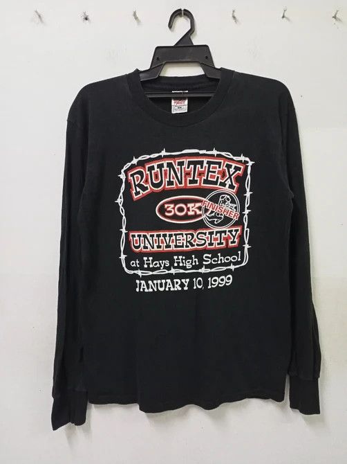 Vintage Vintage 90s Runtex University Long Sleeve Tee Size US M / EU 48-50 / 2 - 1 Thumbnail