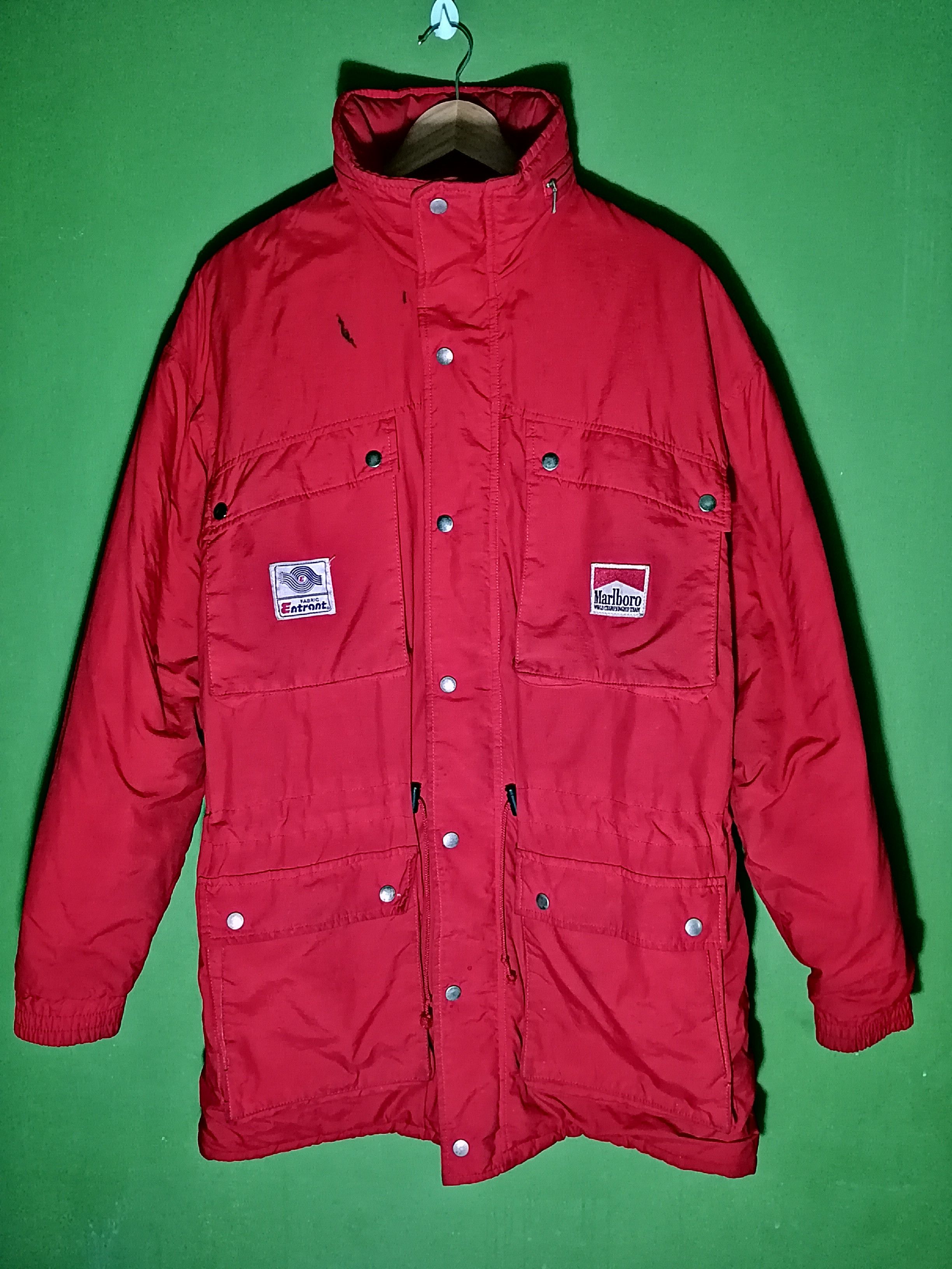 VINTAGE ‼️ CLASSIC ‼️ MARLBORO BOMBER HOODIE JACKET//FULL ZIPPER