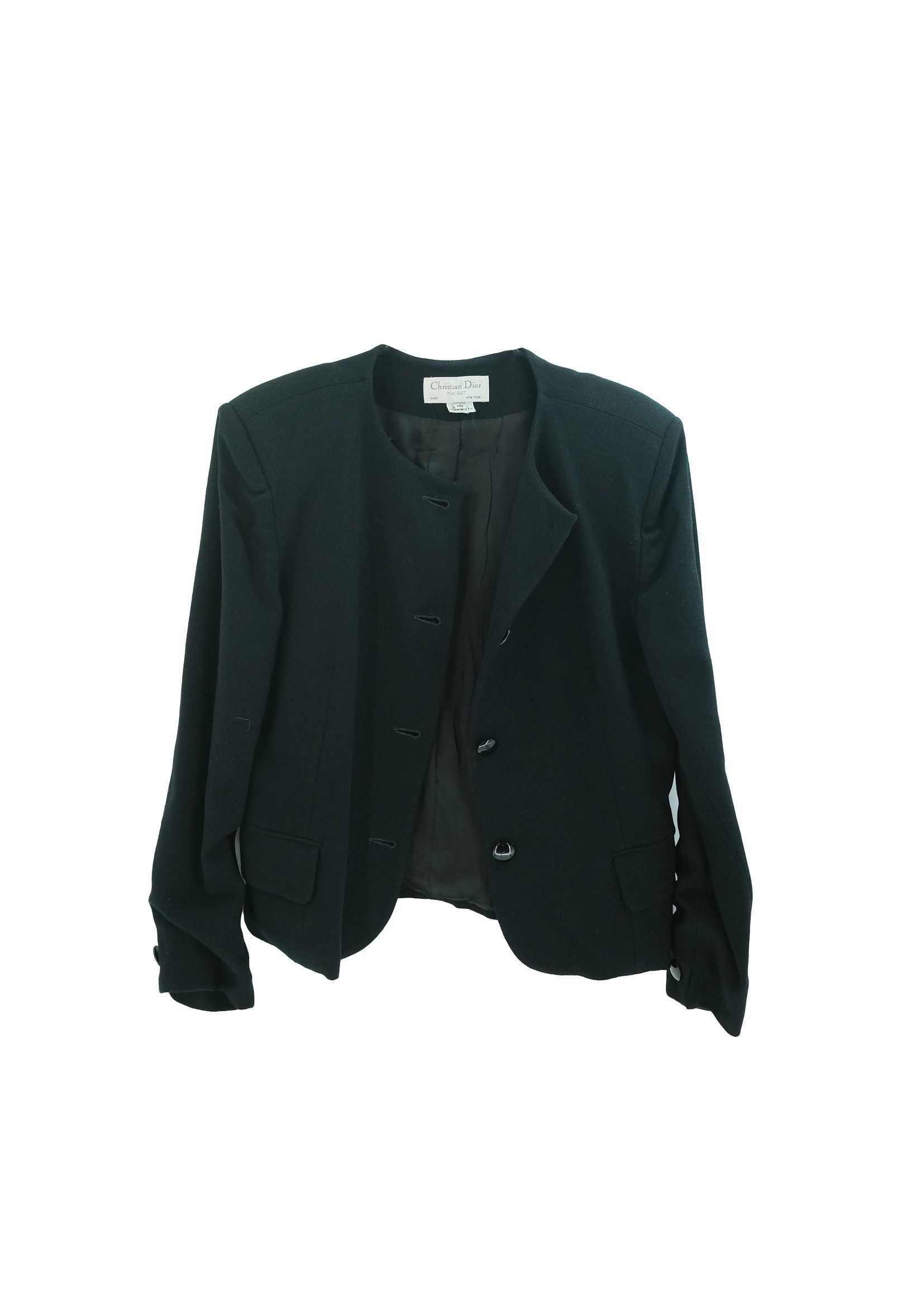 image of Christian Dior Monsieur Christian Dior The Suit Mid 1980’S Wool Jacket Made In Usa in Black (Size S