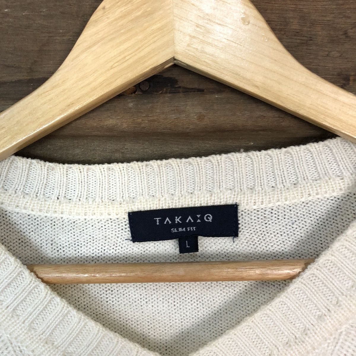 Aran Isles Knitwear × Japanese Brand × OVER THE STRiPES Takaiq White Stripe Knitwear sweatshirt #6813 Size US M / EU 48-50 / 2 - 8 Thumbnail