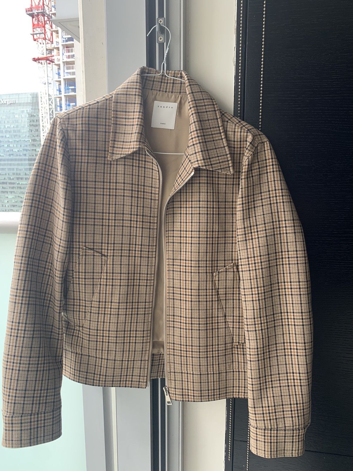 Sandro Sandro Check Carnaby Jacket Beige | Grailed