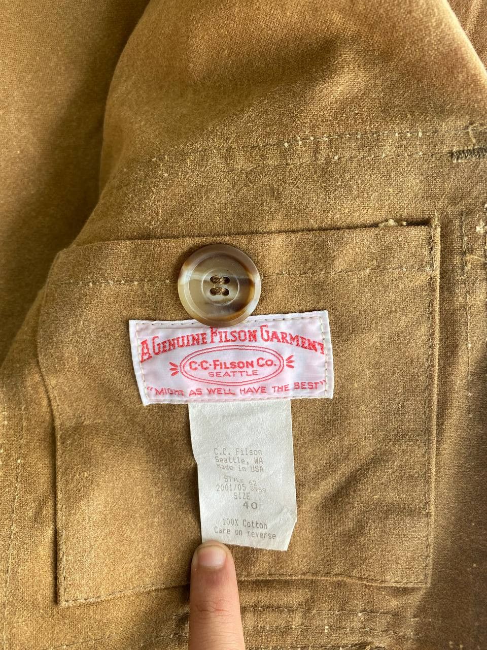 Filson Vintage Filson Waxed Canvas Hunting Tin Cloth Jacket Size US L / EU 52-54 / 3 - 19 Thumbnail