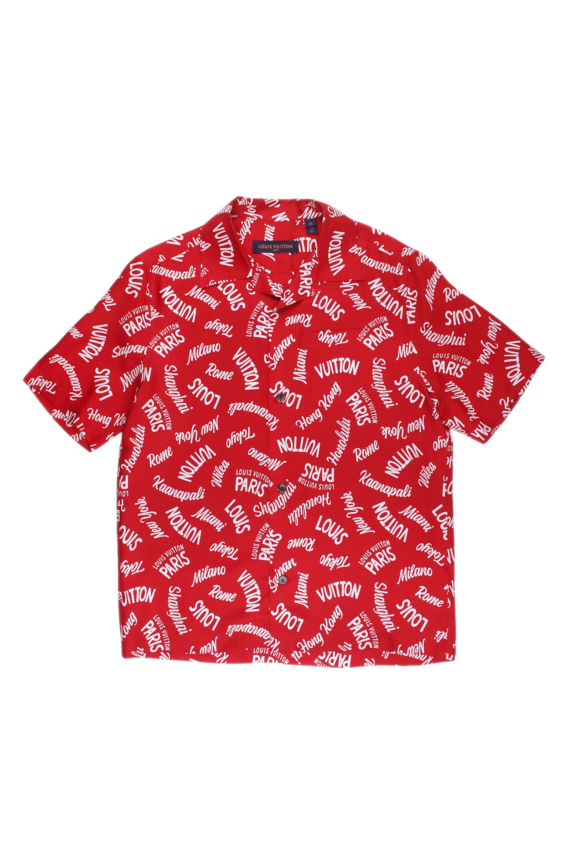 Louis Vuitton Louis Vuitton Red City Short Sleeve Button Up Size US M / EU 48-50 / 2 - 1 Thumbnail