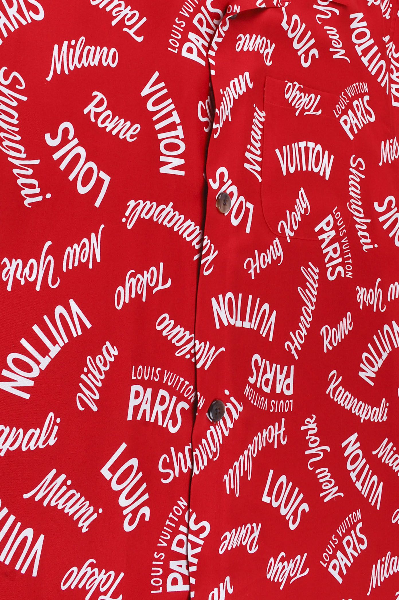 Louis Vuitton Louis Vuitton Red City Short Sleeve Button Up Size US M / EU 48-50 / 2 - 3 Thumbnail