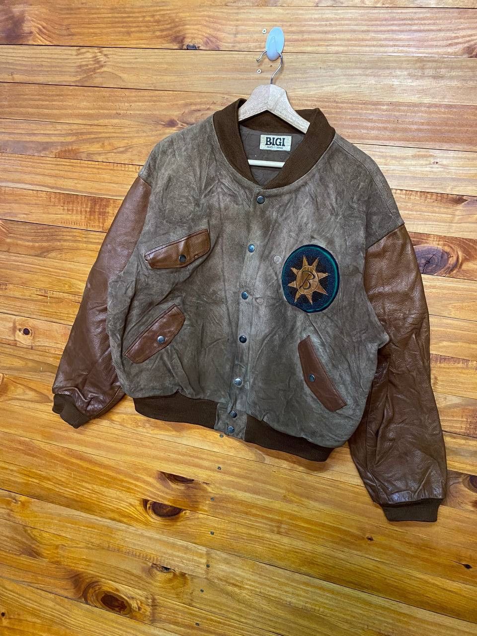 BIGI Vintage 80s Bigi Japan Varsity Leathers Jacket Size US L / EU 52-54 / 3 - 4 Thumbnail