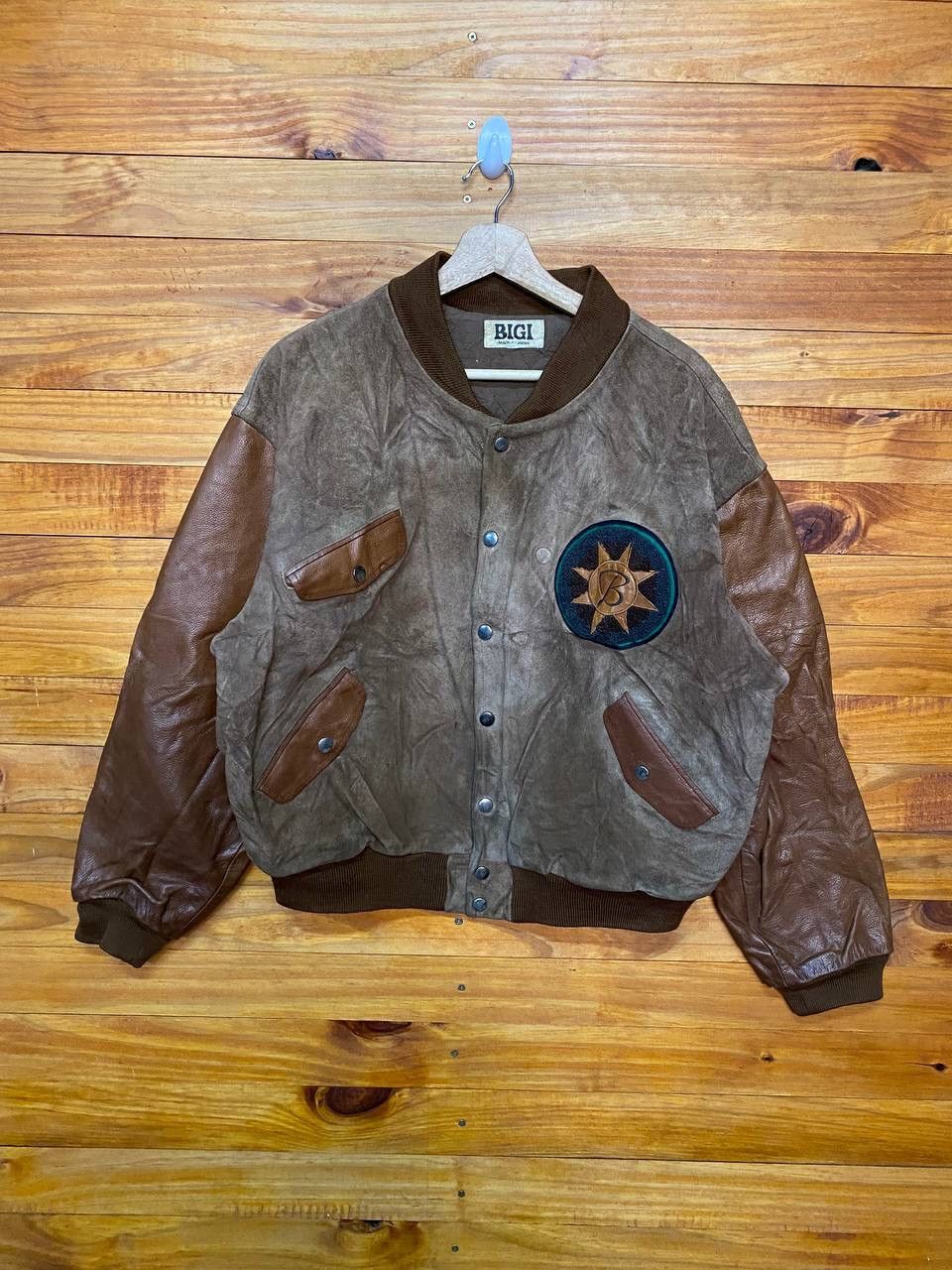 BIGI Vintage 80s Bigi Japan Varsity Leathers Jacket Size US L / EU 52-54 / 3 - 1 Thumbnail