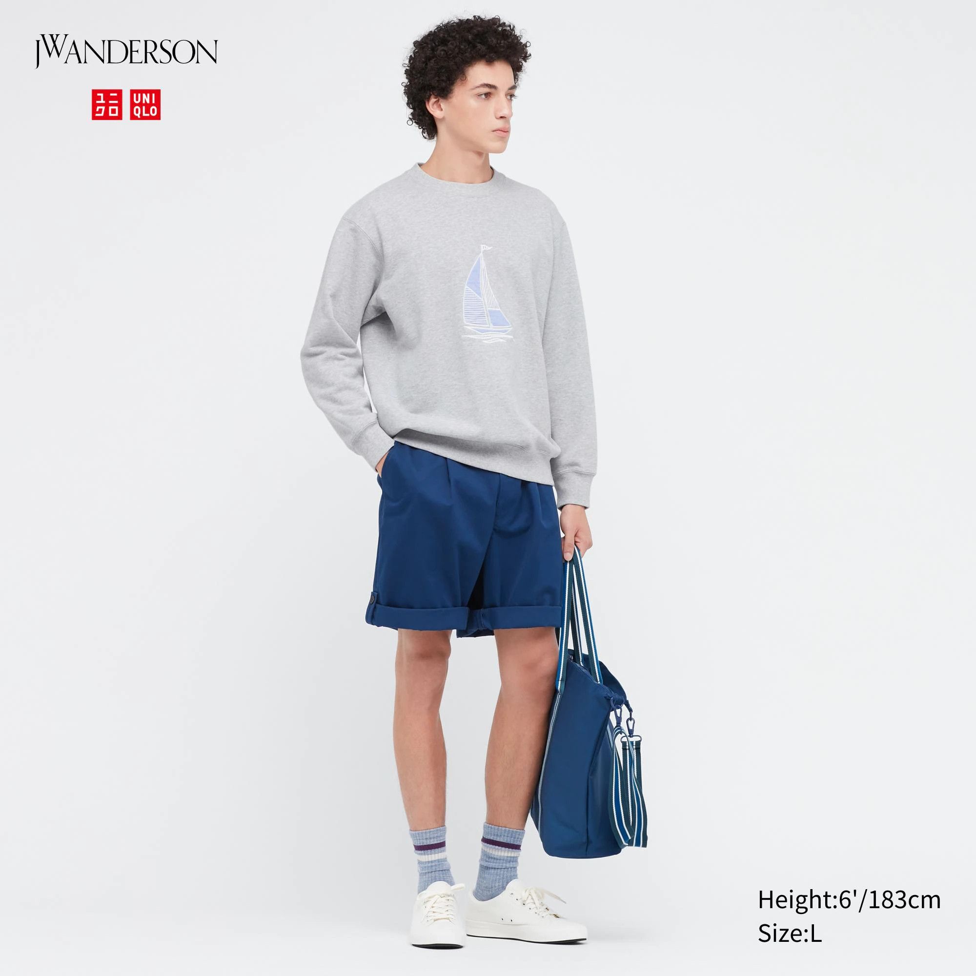JW Anderson × Uniqlo Small Blue Roll-Up Shorts Sea Chinos Button Strap 29 30 31 Size US 30 / EU 46 - 1 Thumbnail
