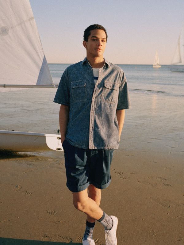 JW Anderson × Uniqlo Small Blue Roll-Up Shorts Sea Chinos Button Strap 29 30 31 Size US 30 / EU 46 - 7 Thumbnail