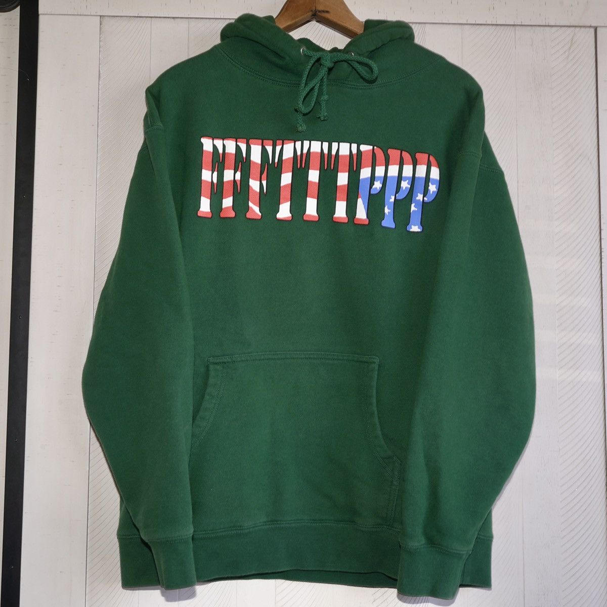Fuck The Population Fuck The Population FTP American Flag Green Hoodie Sz Large Size US L / EU 52-54 / 3 - 1 Thumbnail