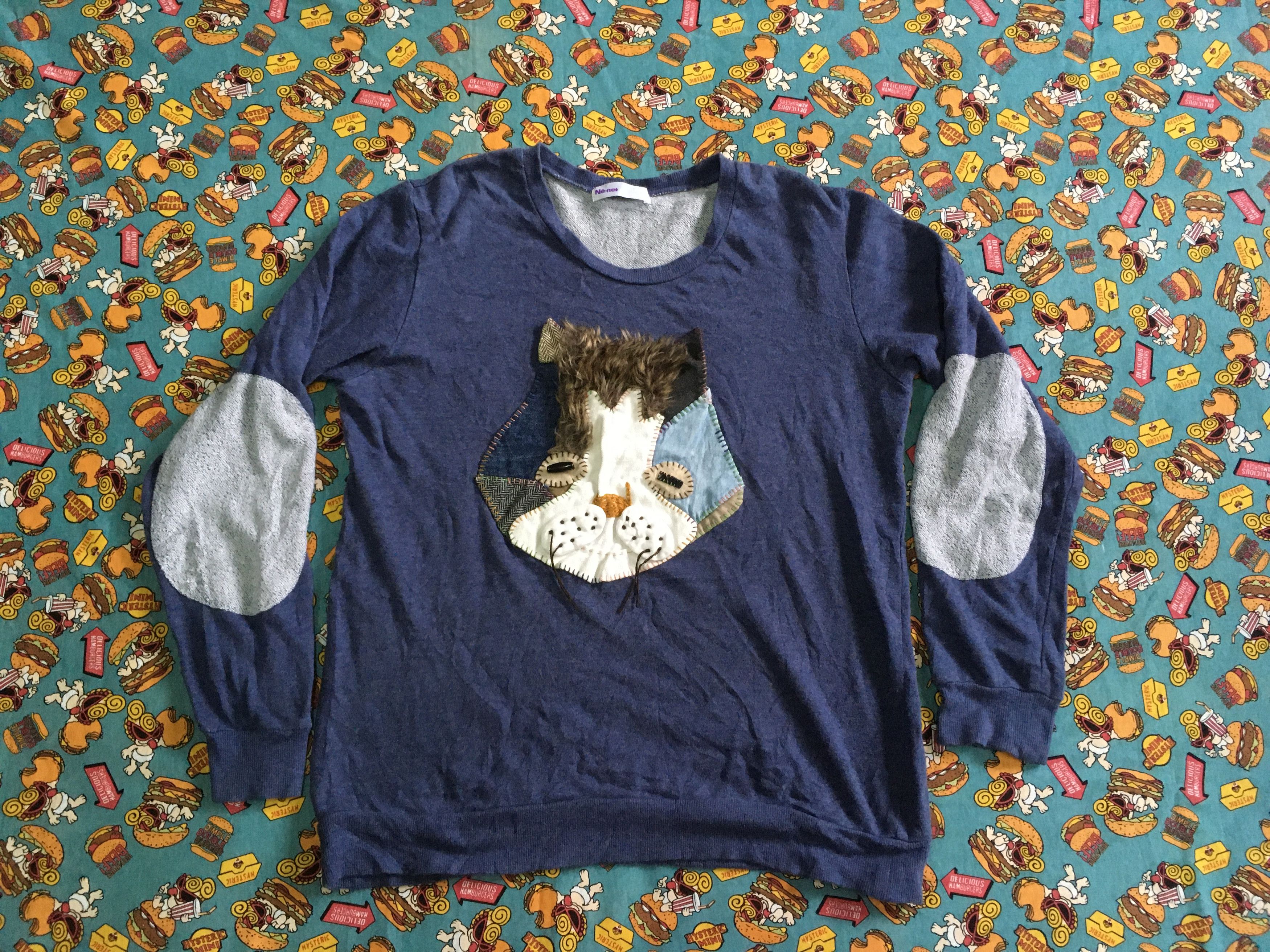 Issey Miyake × Ne-Net Vintage Ne-Net patchwork cat sweatshirt for woman Size US L / EU 52-54 / 3 - 1 Thumbnail