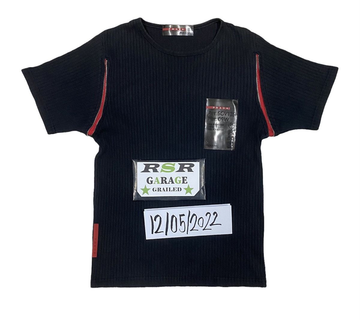 PRADA Art.SGV126 Mat.09W 100% Polyester Shirt x Rare - www 