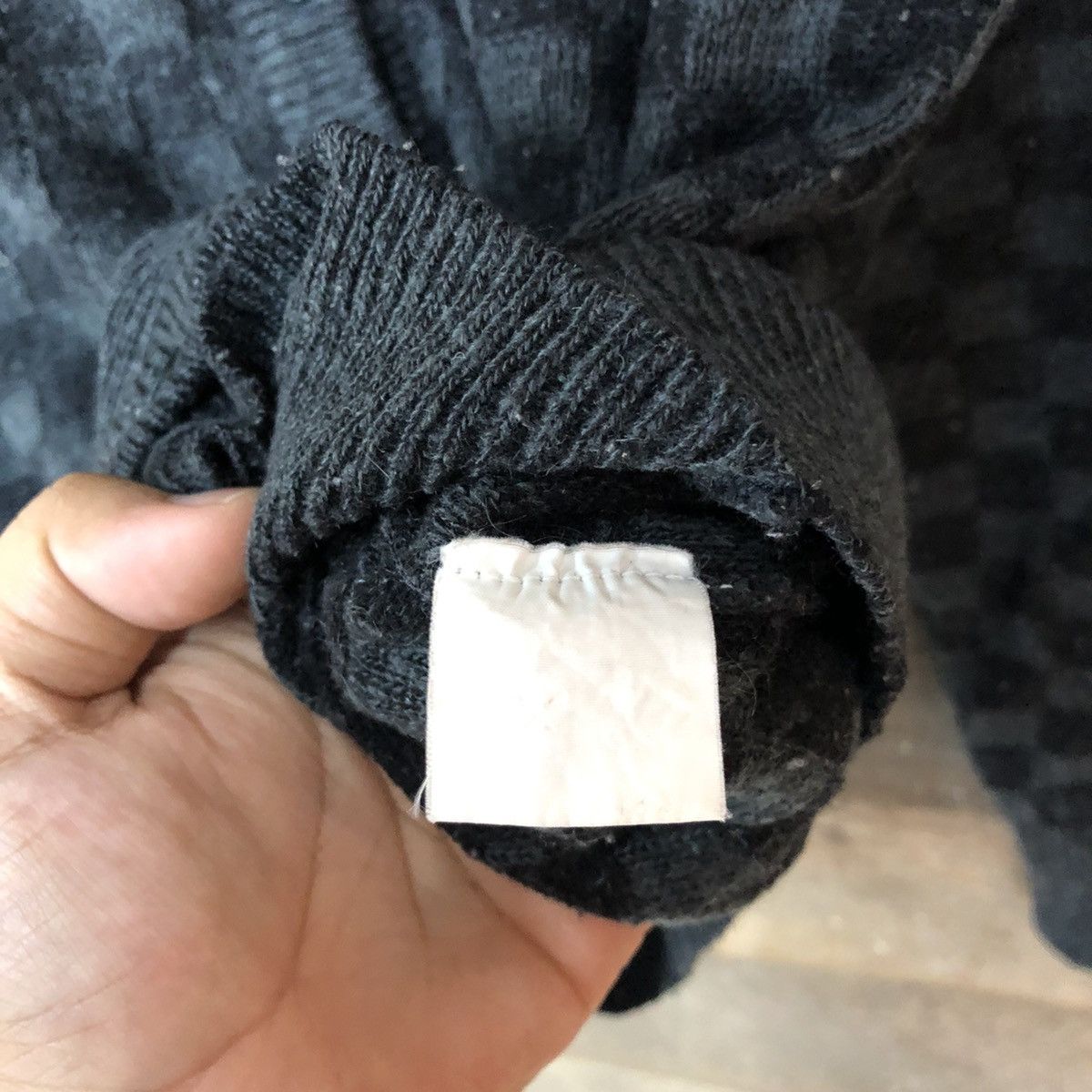 Aran Isles Knitwear × Japanese Brand Iki japan checkered cardigan Black Knitwear #6816 Size M / US 6-8 / IT 42-44 - 7 Thumbnail