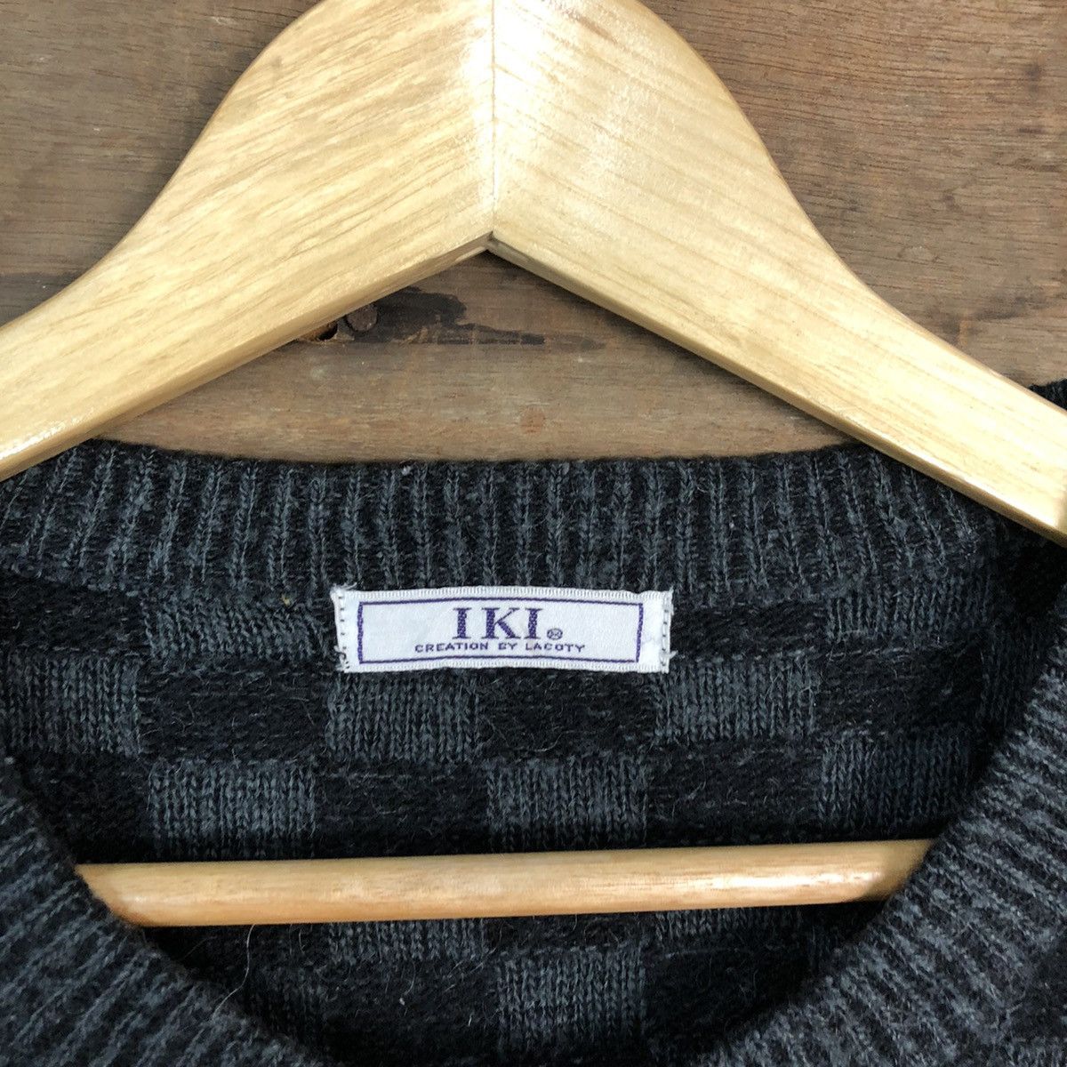 Aran Isles Knitwear × Japanese Brand Iki japan checkered cardigan Black Knitwear #6816 Size M / US 6-8 / IT 42-44 - 6 Thumbnail
