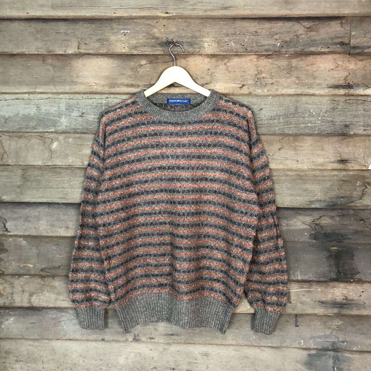 Aran Isles Knitwear Renown Brown stripe japan Knitwear #6821 Size US L / EU 52-54 / 3 - 1 Thumbnail