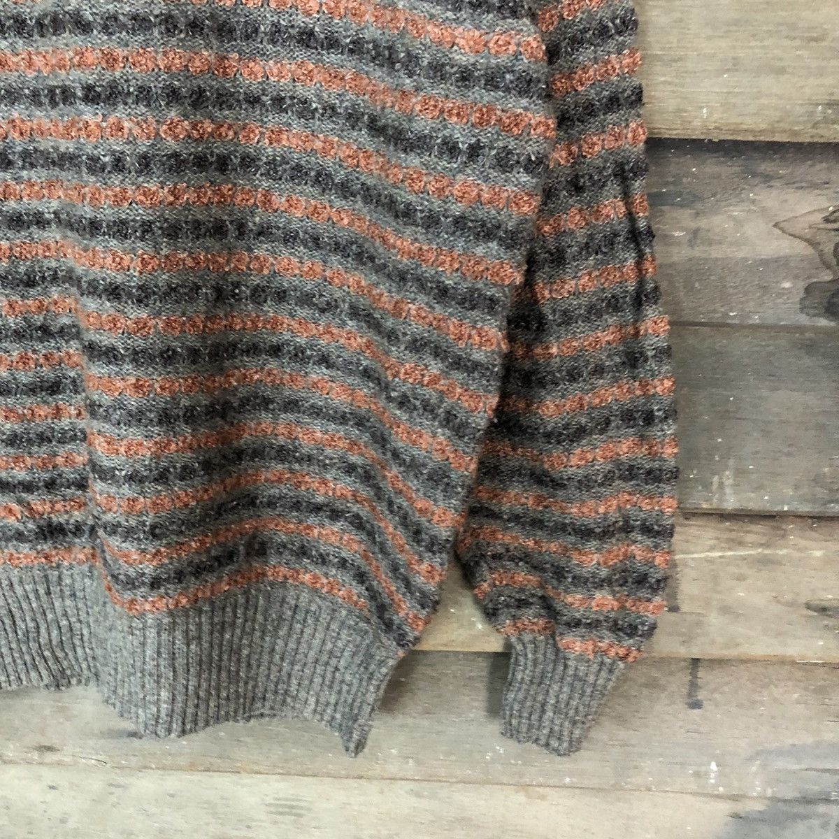 Aran Isles Knitwear Renown Brown stripe japan Knitwear #6821 Size US L / EU 52-54 / 3 - 5 Thumbnail