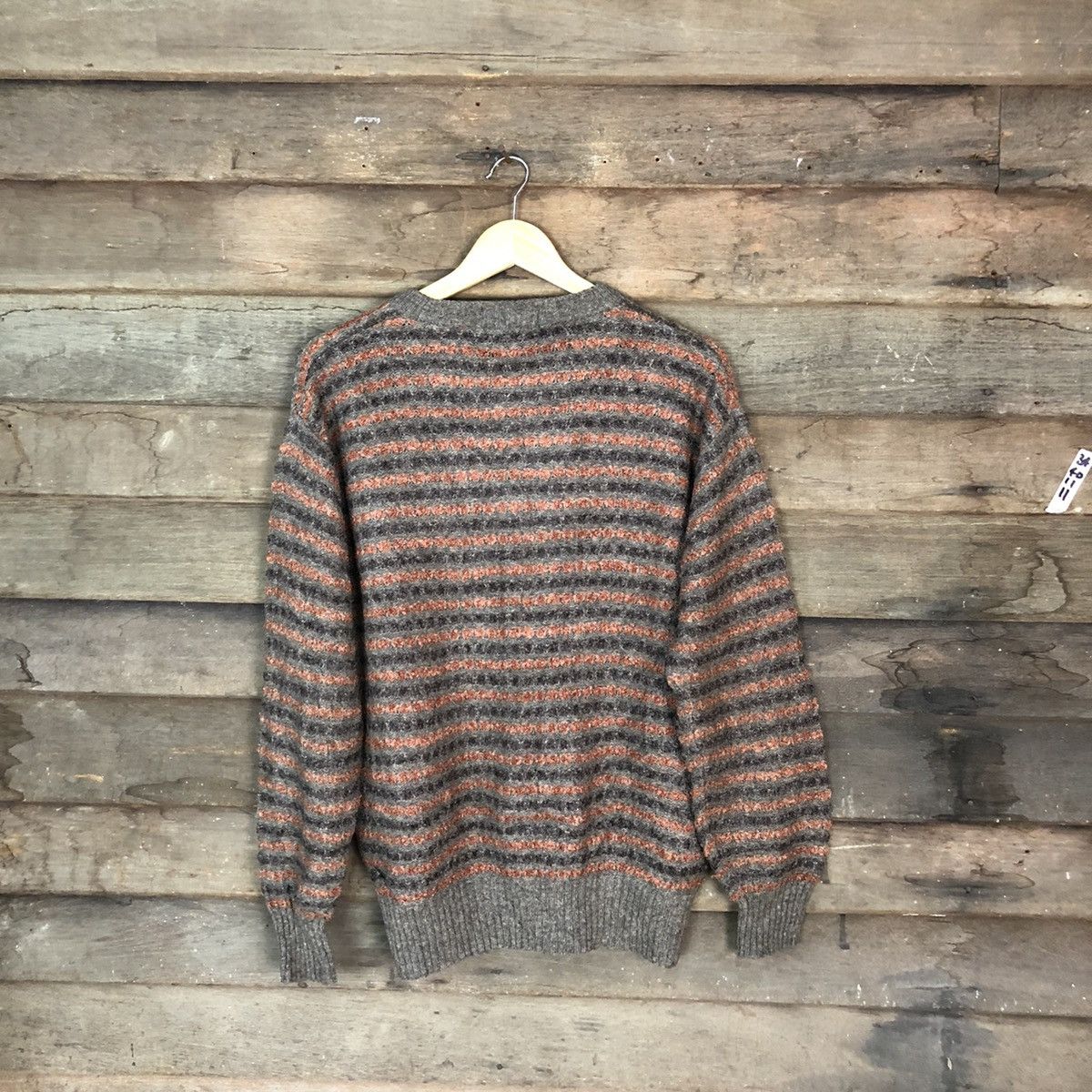 Aran Isles Knitwear Renown Brown stripe japan Knitwear #6821 Size US L / EU 52-54 / 3 - 9 Thumbnail
