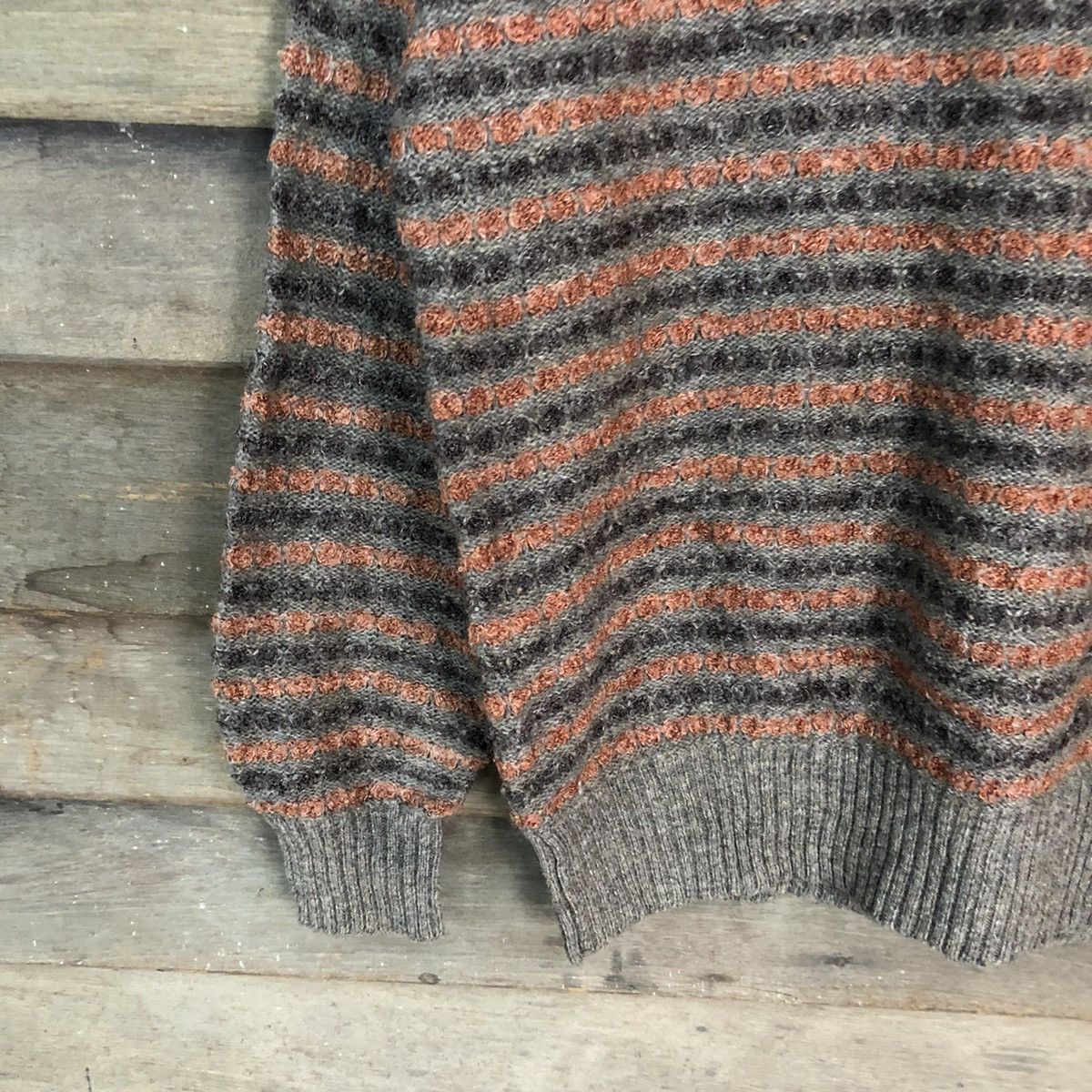 Aran Isles Knitwear Renown Brown stripe japan Knitwear #6821 Size US L / EU 52-54 / 3 - 4 Thumbnail
