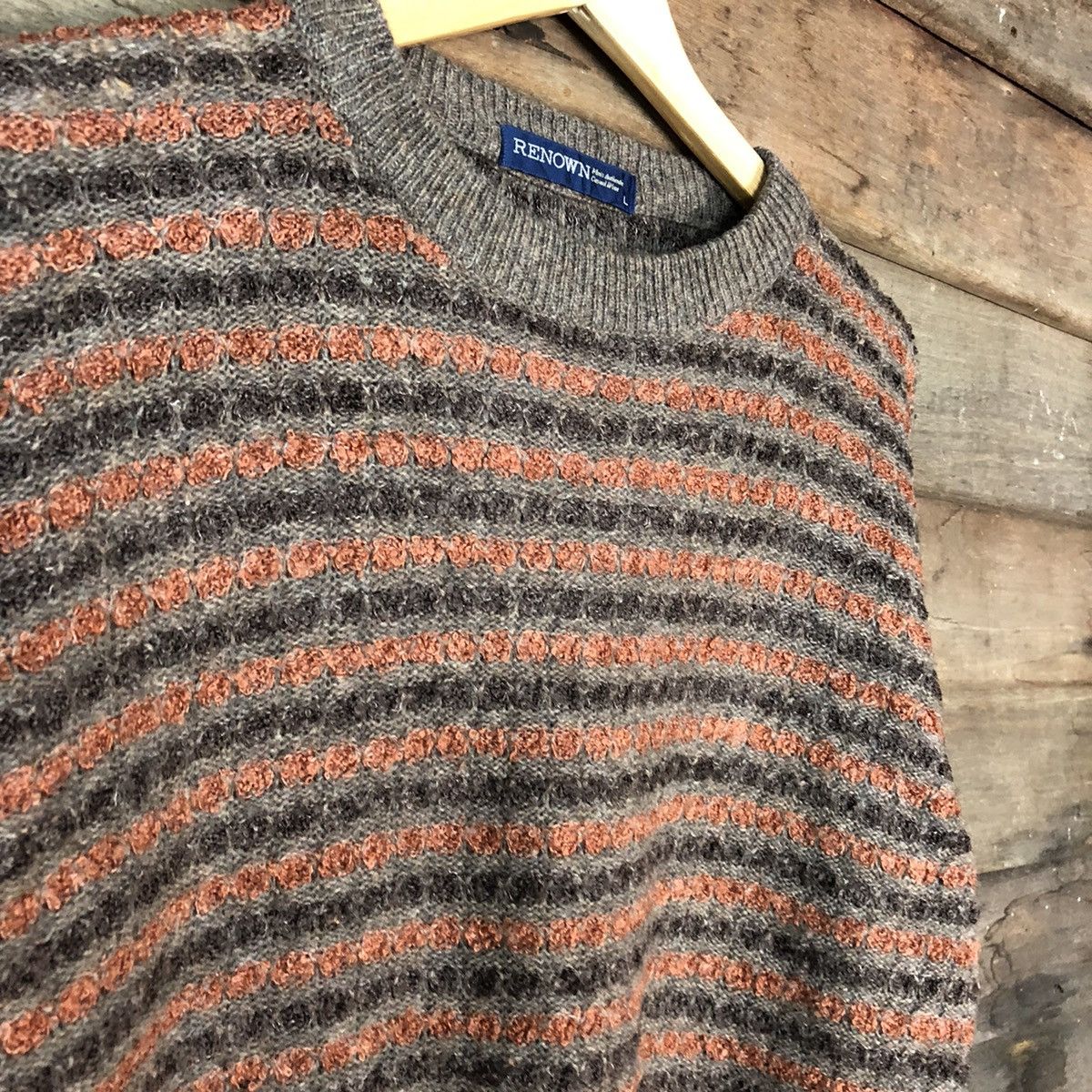 Aran Isles Knitwear Renown Brown stripe japan Knitwear #6821 Size US L / EU 52-54 / 3 - 6 Thumbnail