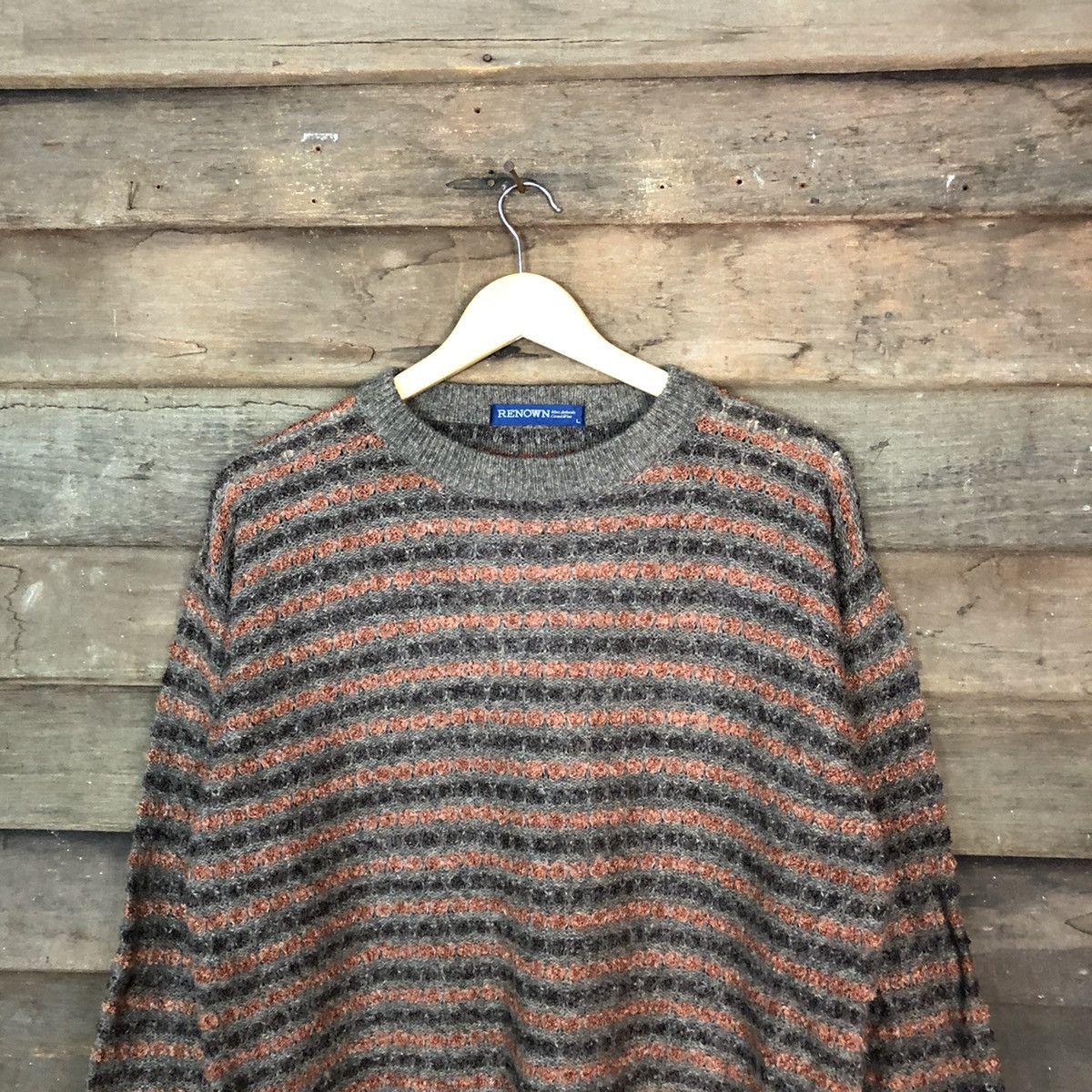 Aran Isles Knitwear Renown Brown stripe japan Knitwear #6821 Size US L / EU 52-54 / 3 - 2 Thumbnail