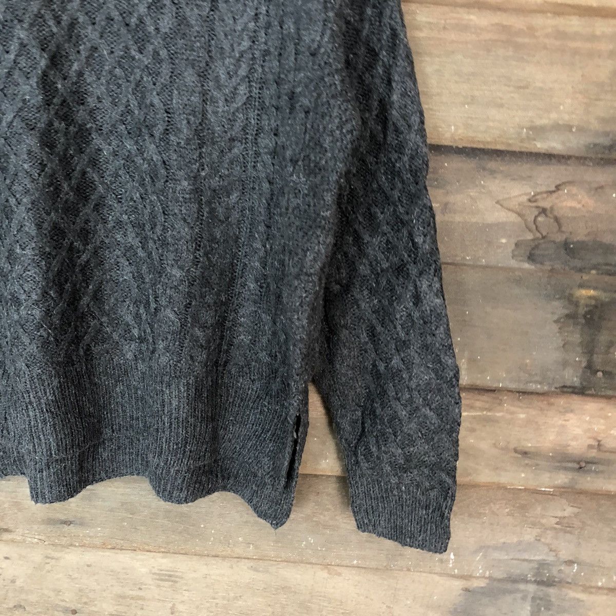 Aran Isles Knitwear × Japanese Brand American Holic Grey aran isle cable Knitwear #6823 Size US M / EU 48-50 / 2 - 5 Thumbnail