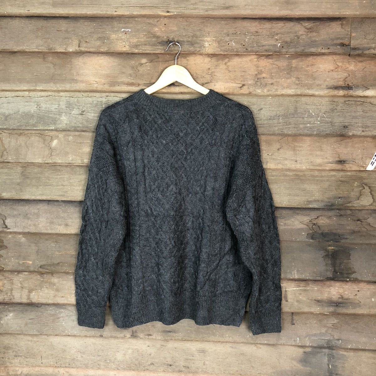 Aran Isles Knitwear × Japanese Brand American Holic Grey aran isle cable Knitwear #6823 Size US M / EU 48-50 / 2 - 9 Thumbnail