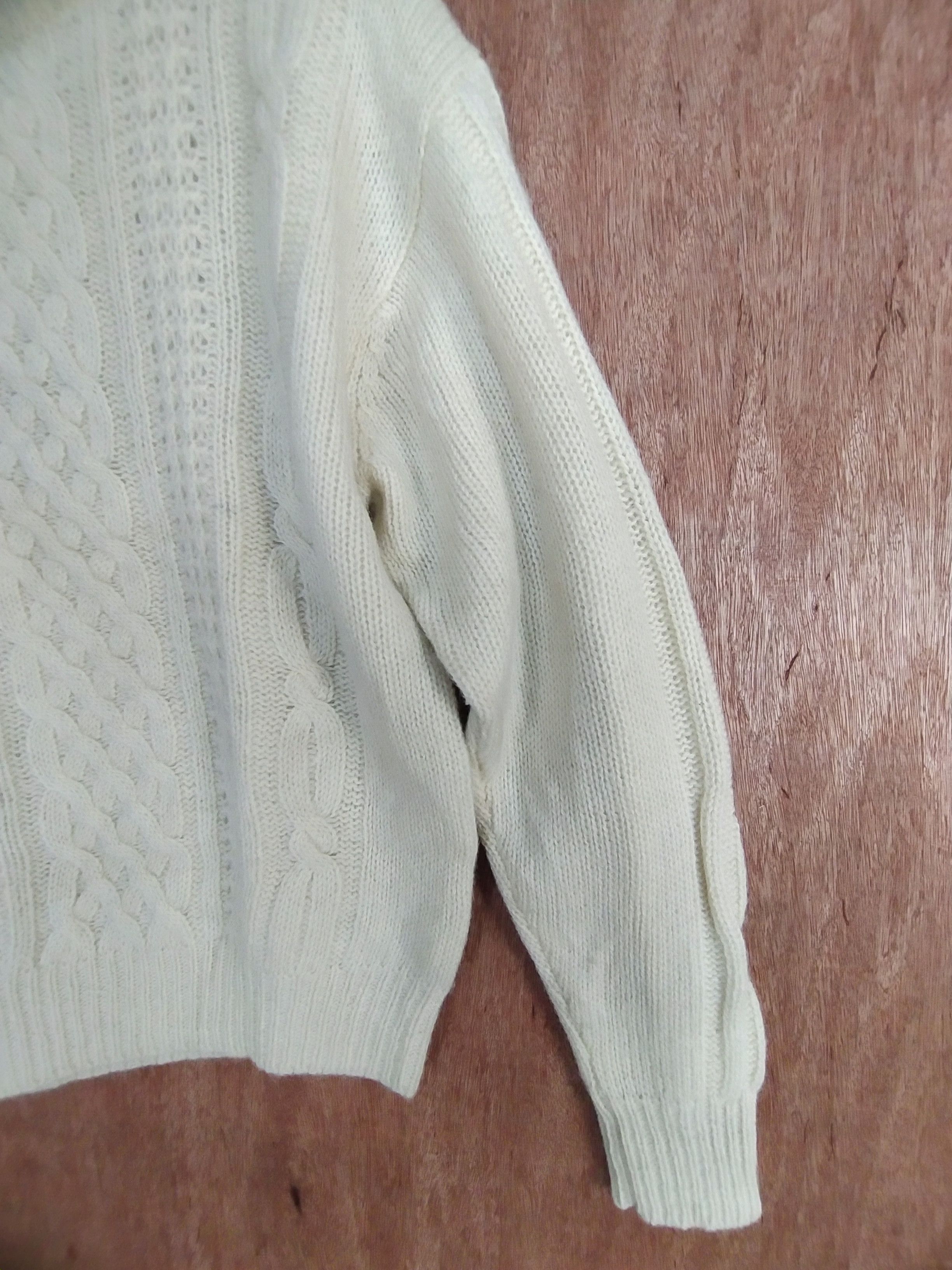 Aran Isles Knitwear × Express × Japanese Brand Express cream homespun cable knitwear #S031 Size US L / EU 52-54 / 3 - 8 Thumbnail