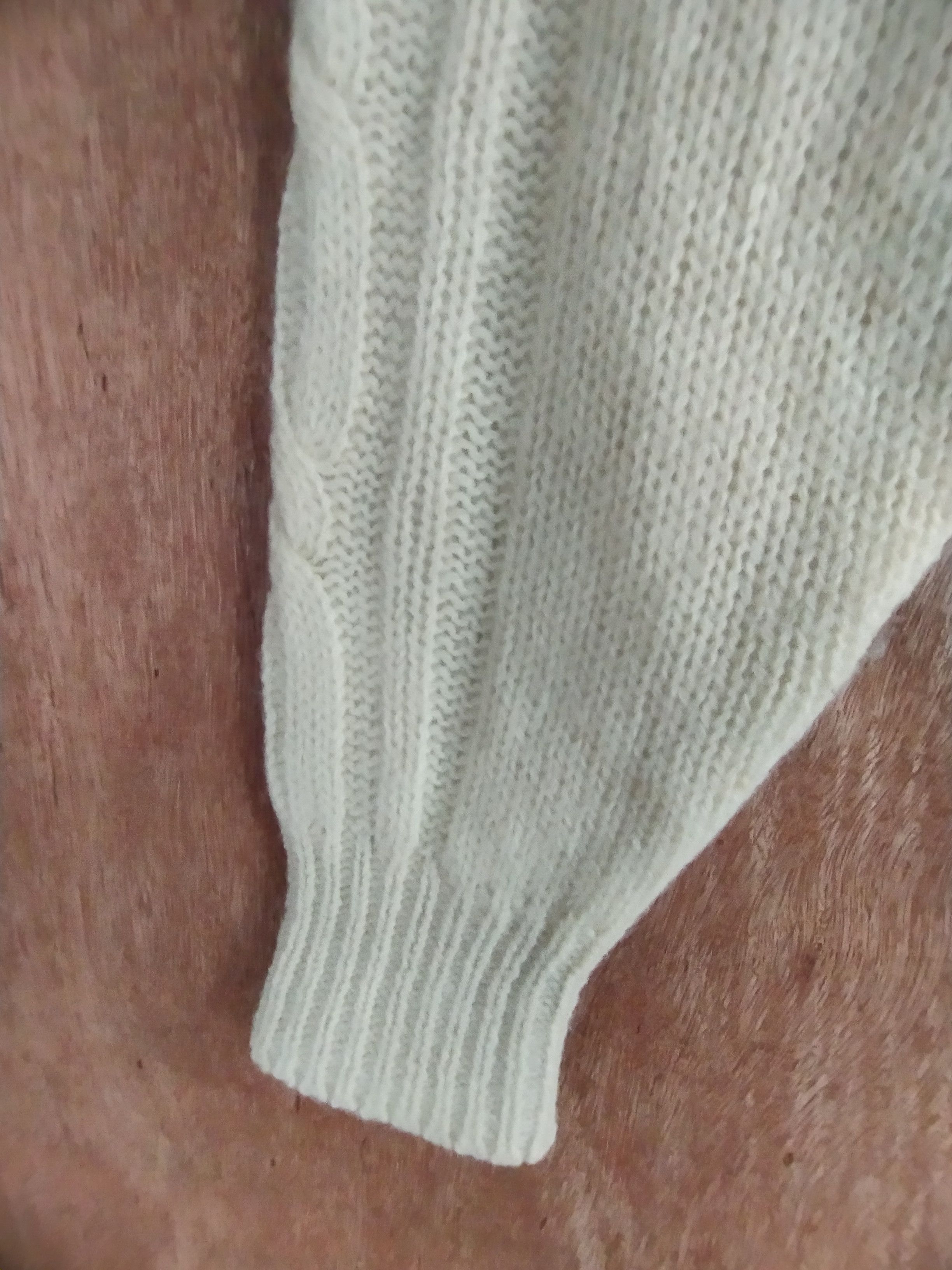 Aran Isles Knitwear × Express × Japanese Brand Express cream homespun cable knitwear #S031 Size US L / EU 52-54 / 3 - 5 Thumbnail
