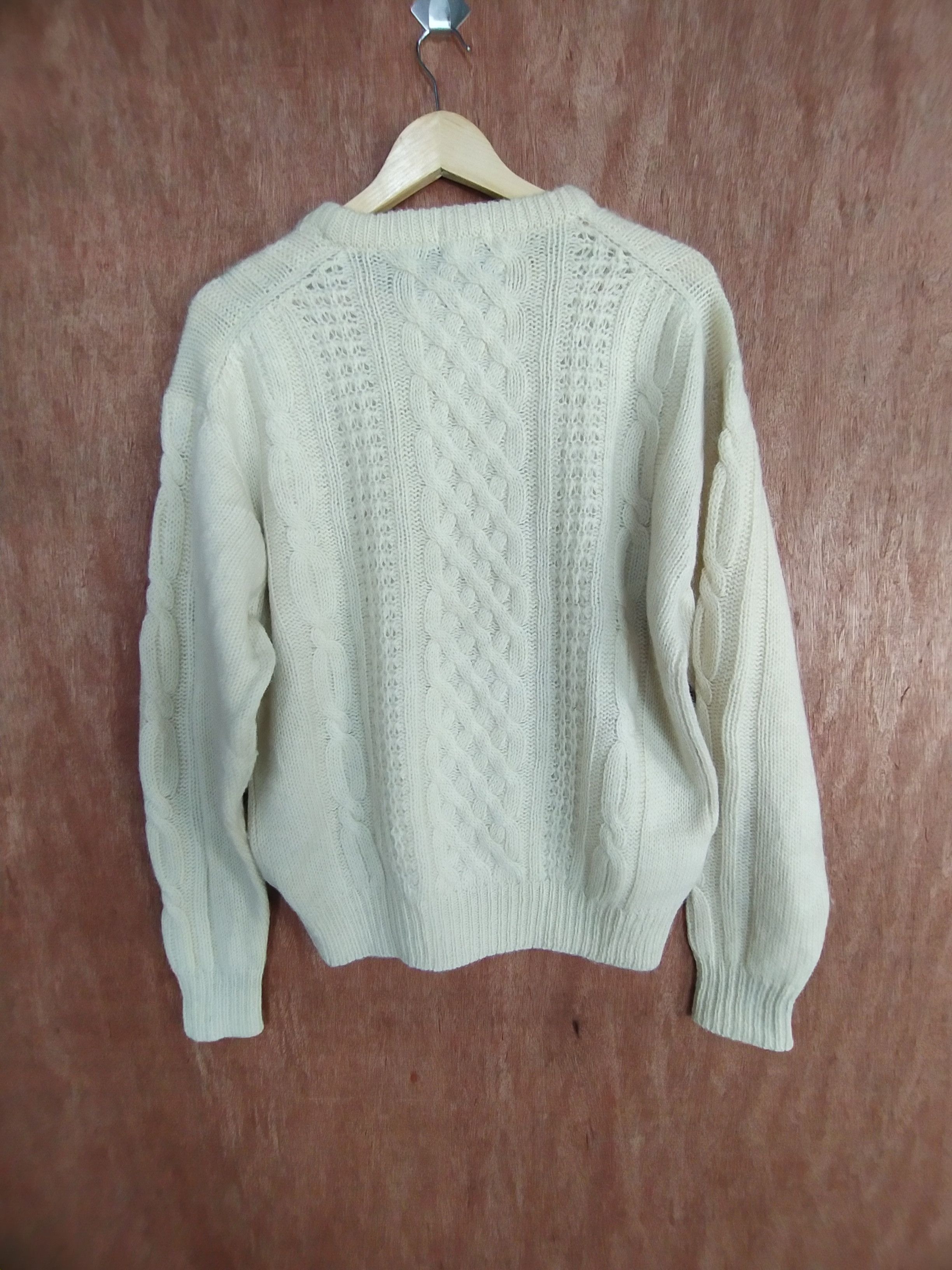Aran Isles Knitwear × Express × Japanese Brand Express cream homespun cable knitwear #S031 Size US L / EU 52-54 / 3 - 11 Thumbnail