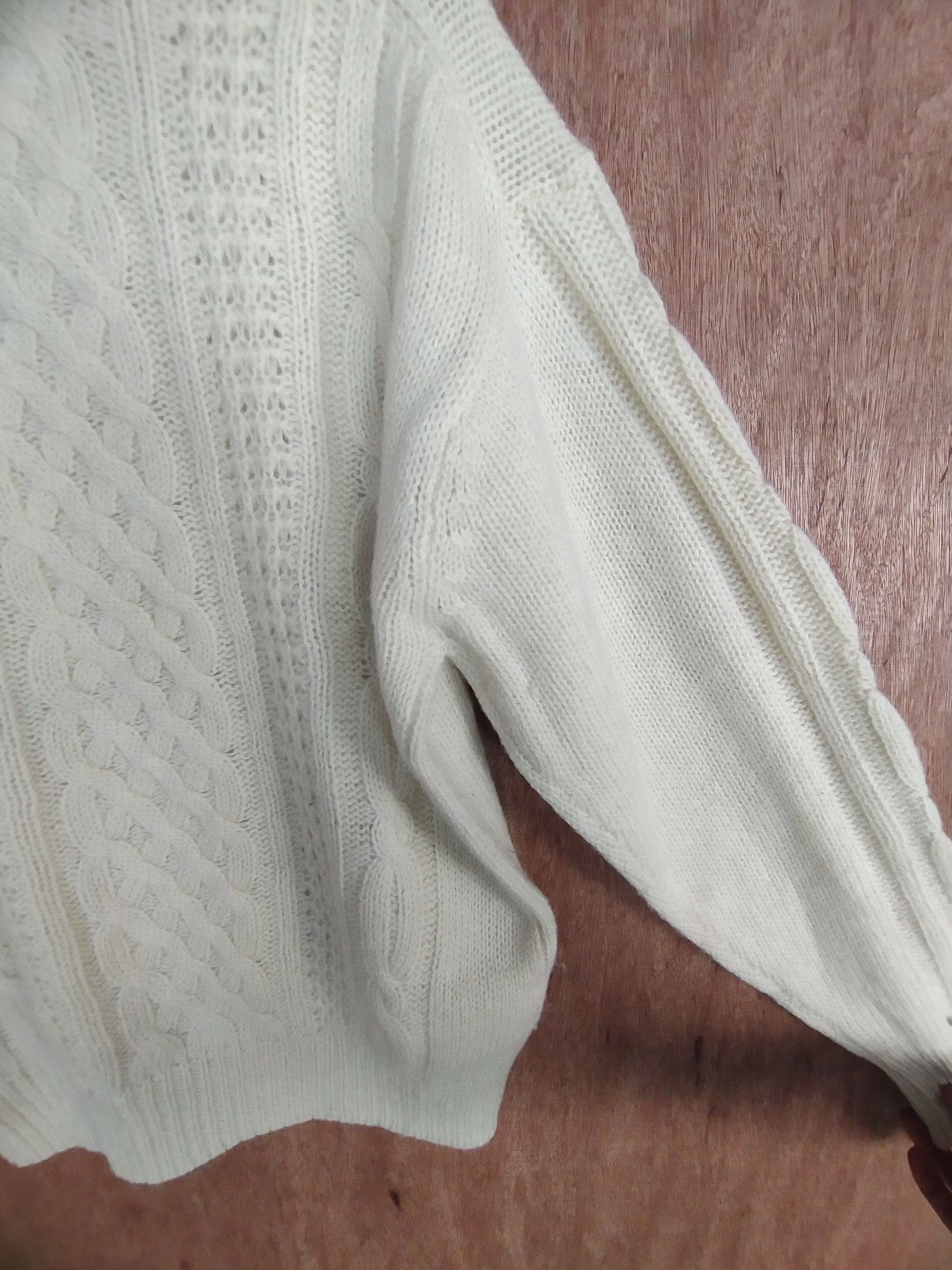 Aran Isles Knitwear × Express × Japanese Brand Express cream homespun cable knitwear #S031 Size US L / EU 52-54 / 3 - 10 Thumbnail