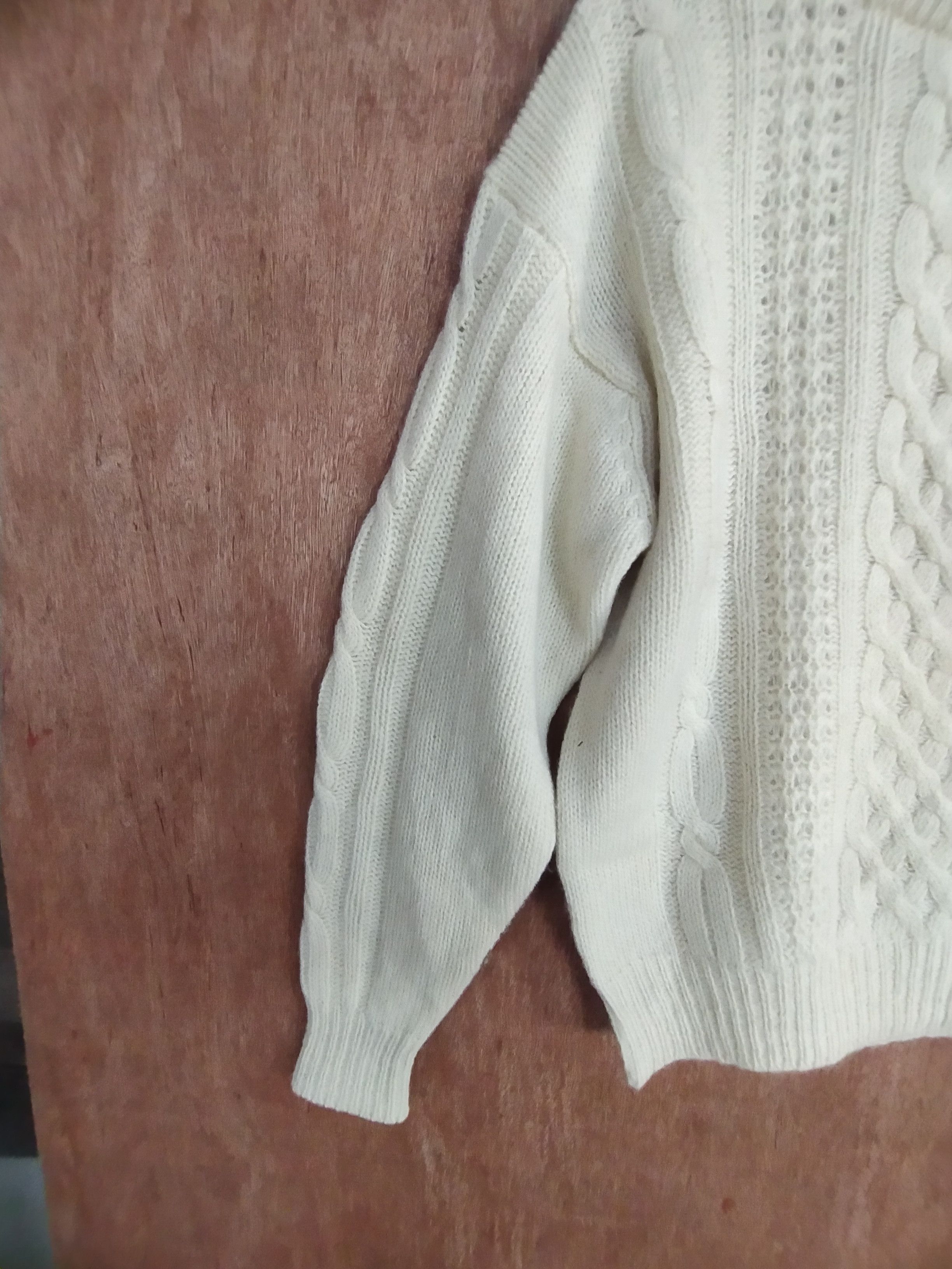 Aran Isles Knitwear × Express × Japanese Brand Express cream homespun cable knitwear #S031 Size US L / EU 52-54 / 3 - 6 Thumbnail