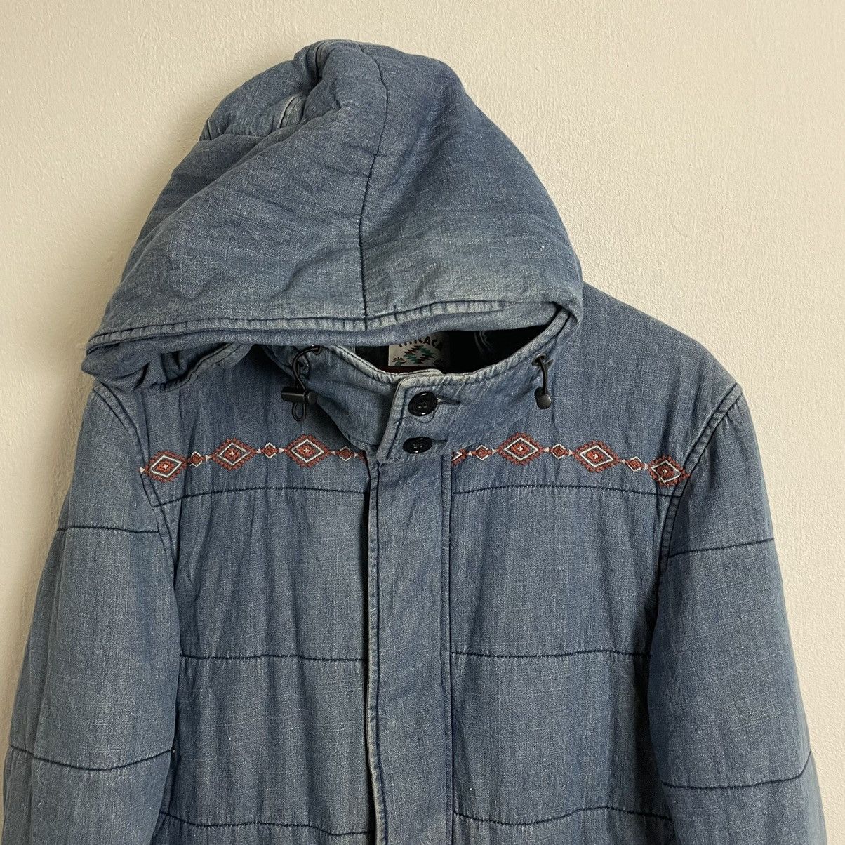 Japanese Brand Vintage Titicaca Aztex Navajo Style Hoodie Denim Jacket Size US L / EU 52-54 / 3 - 4 Thumbnail
