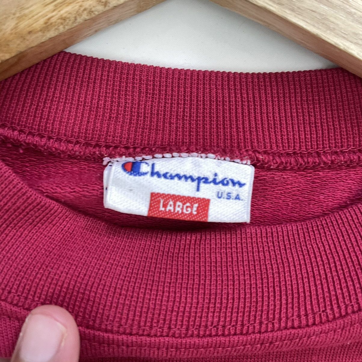 Champion Vintage 90s Champion Side Tape Design Crewneck Sweatshirt Size US L / EU 52-54 / 3 - 8 Thumbnail