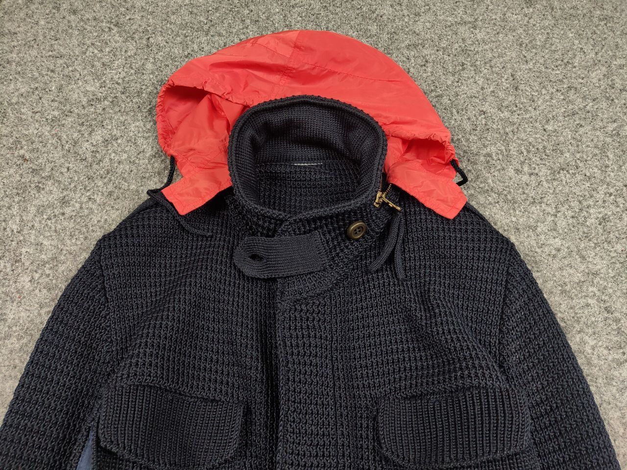 Bark Bark Military Dark Blue Pockets Tactical Knit Coat Jacket Size US XL / EU 56 / 4 - 11 Thumbnail