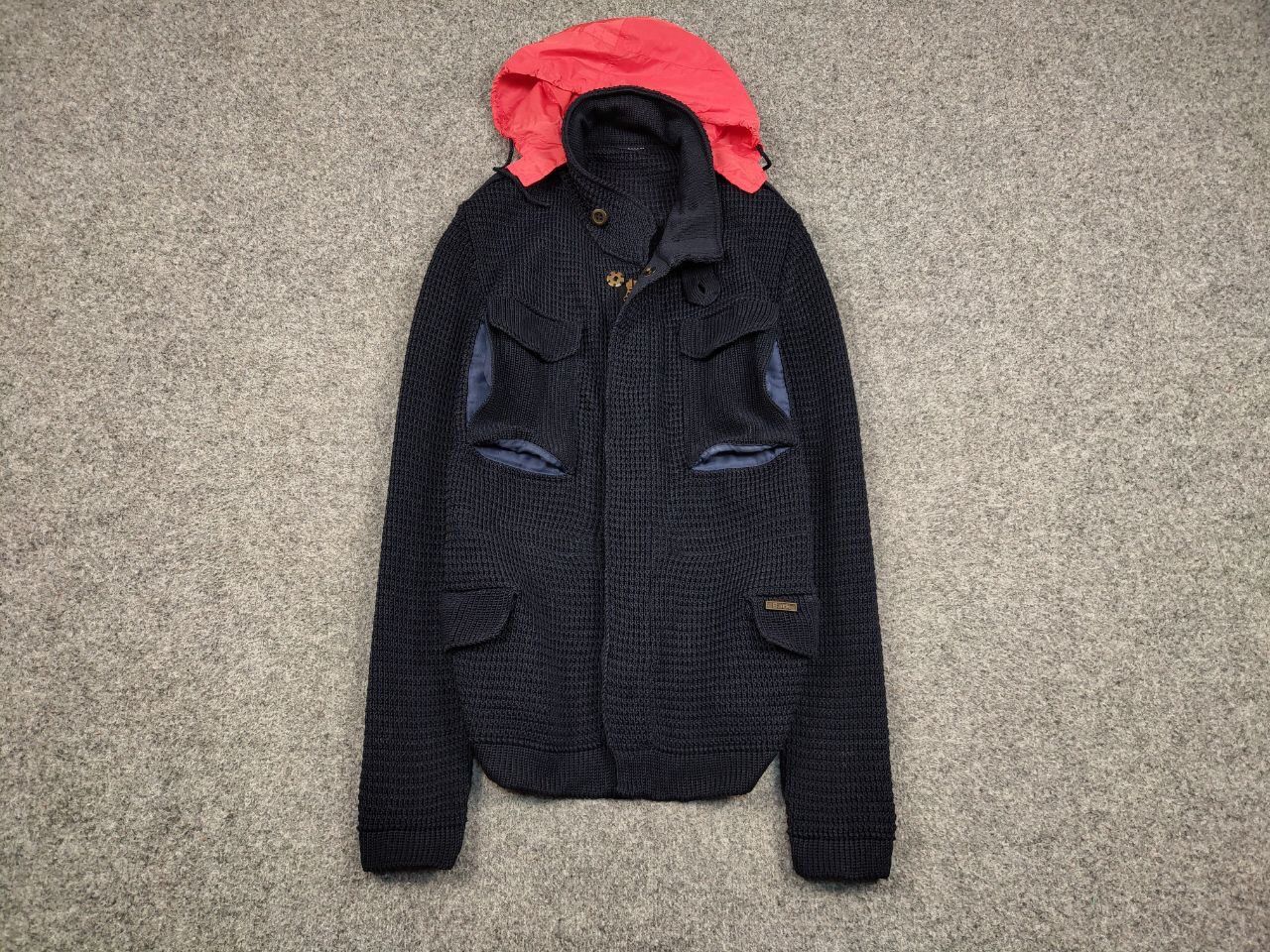 Bark Bark Military Dark Blue Pockets Tactical Knit Coat Jacket Size US XL / EU 56 / 4 - 2 Thumbnail
