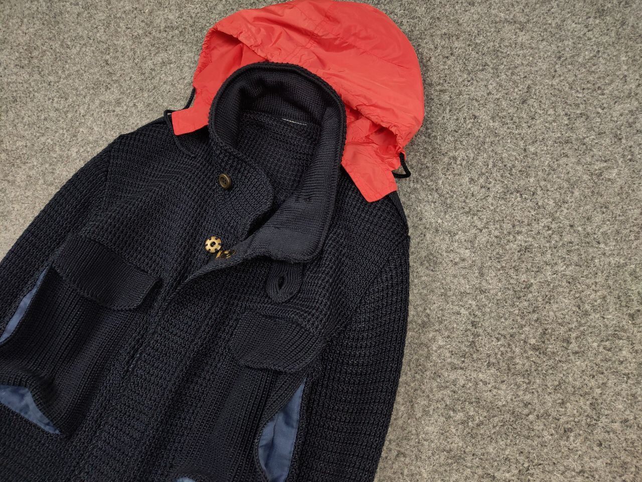 Bark Bark Military Dark Blue Pockets Tactical Knit Coat Jacket Size US XL / EU 56 / 4 - 4 Thumbnail