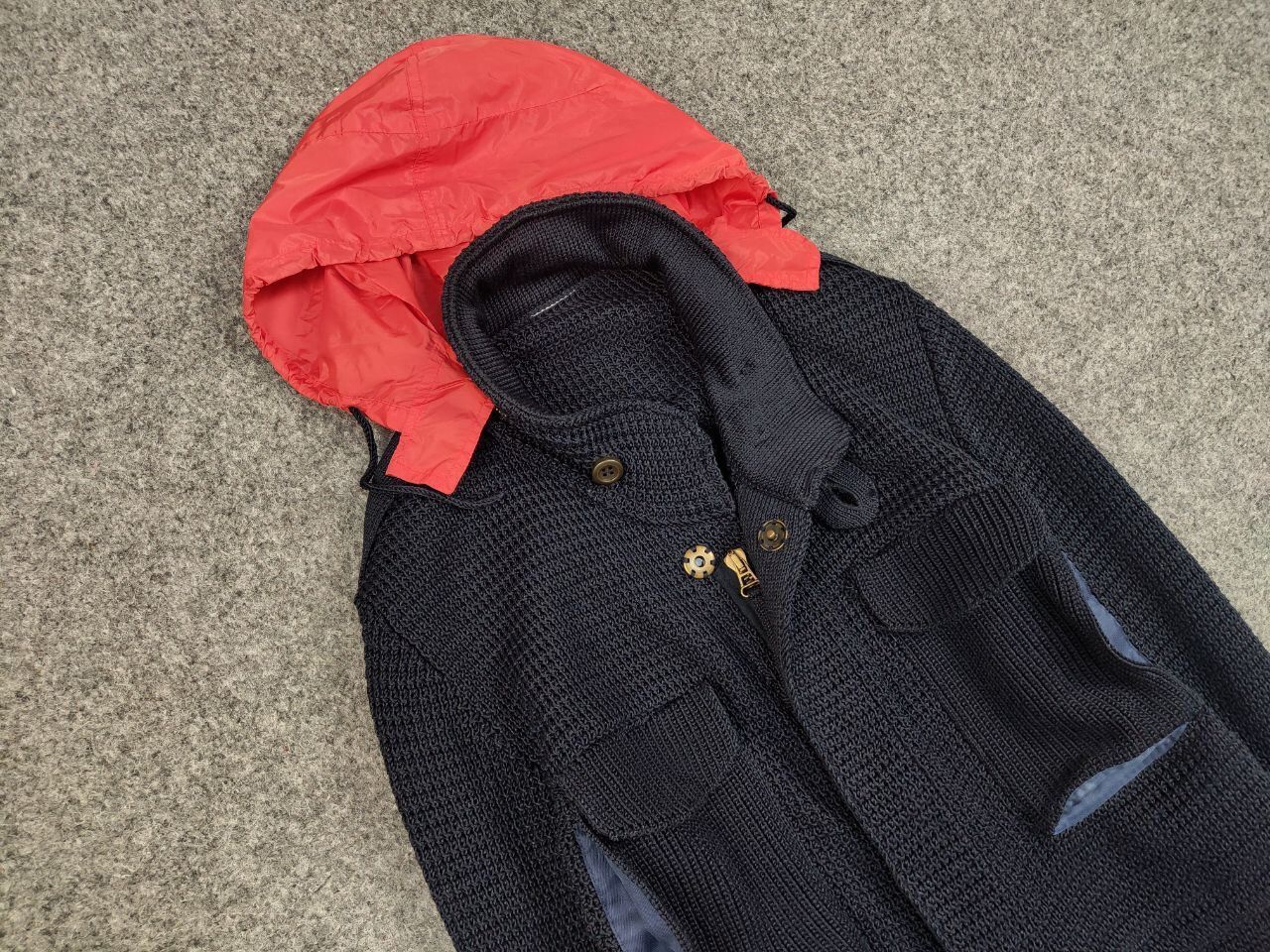 Bark Bark Military Dark Blue Pockets Tactical Knit Coat Jacket Size US XL / EU 56 / 4 - 7 Thumbnail
