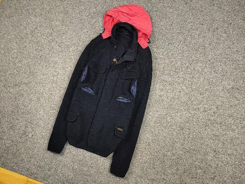 Bark Bark Military Dark Blue Pockets Tactical Knit Coat Jacket Size US XL / EU 56 / 4 - 3 Thumbnail