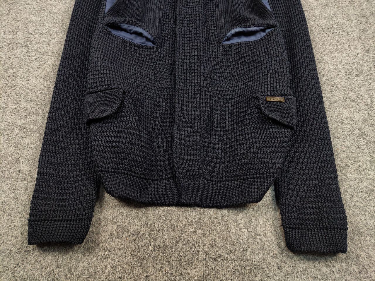 Bark Bark Military Dark Blue Pockets Tactical Knit Coat Jacket Size US XL / EU 56 / 4 - 8 Thumbnail