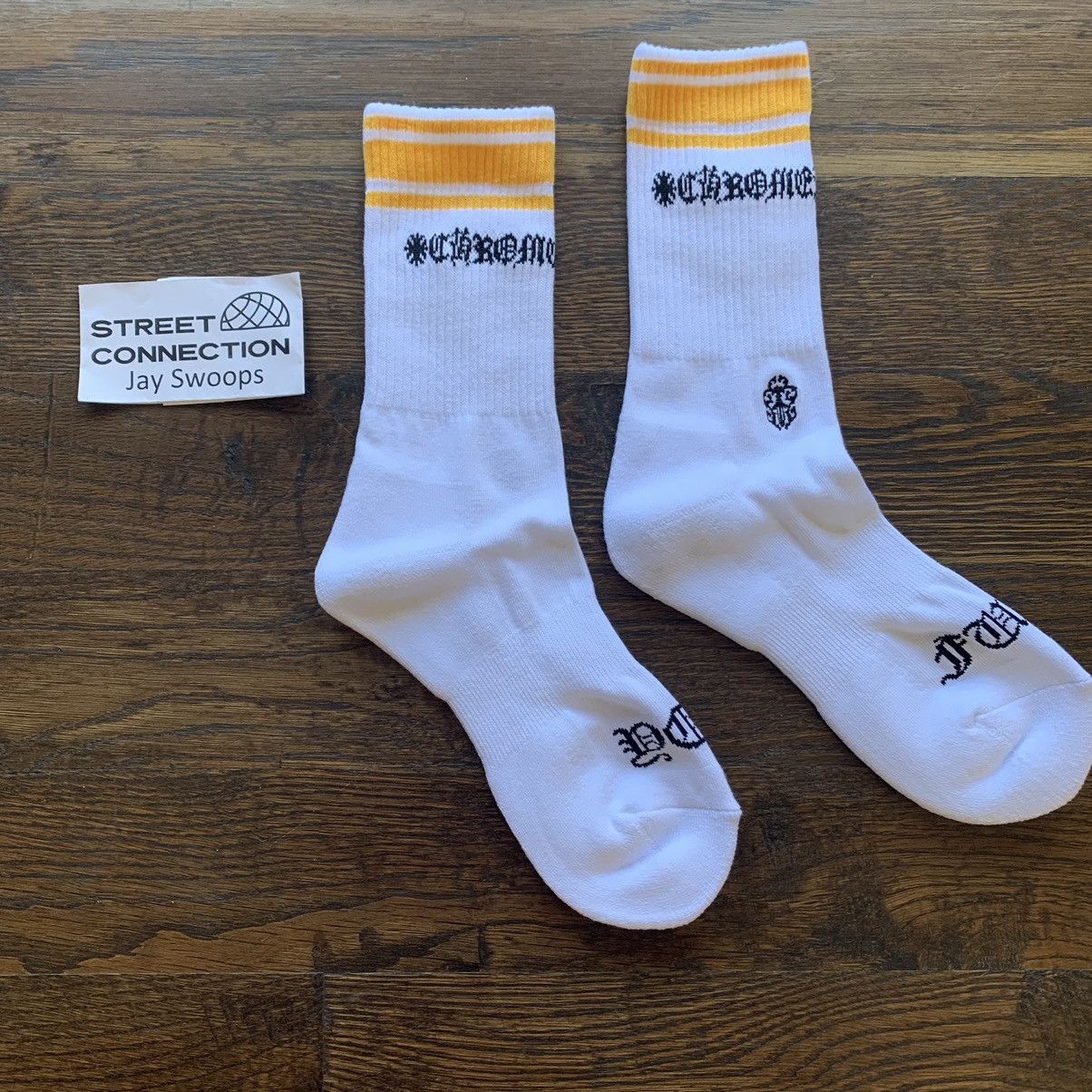 White/Yellow Striped Socks