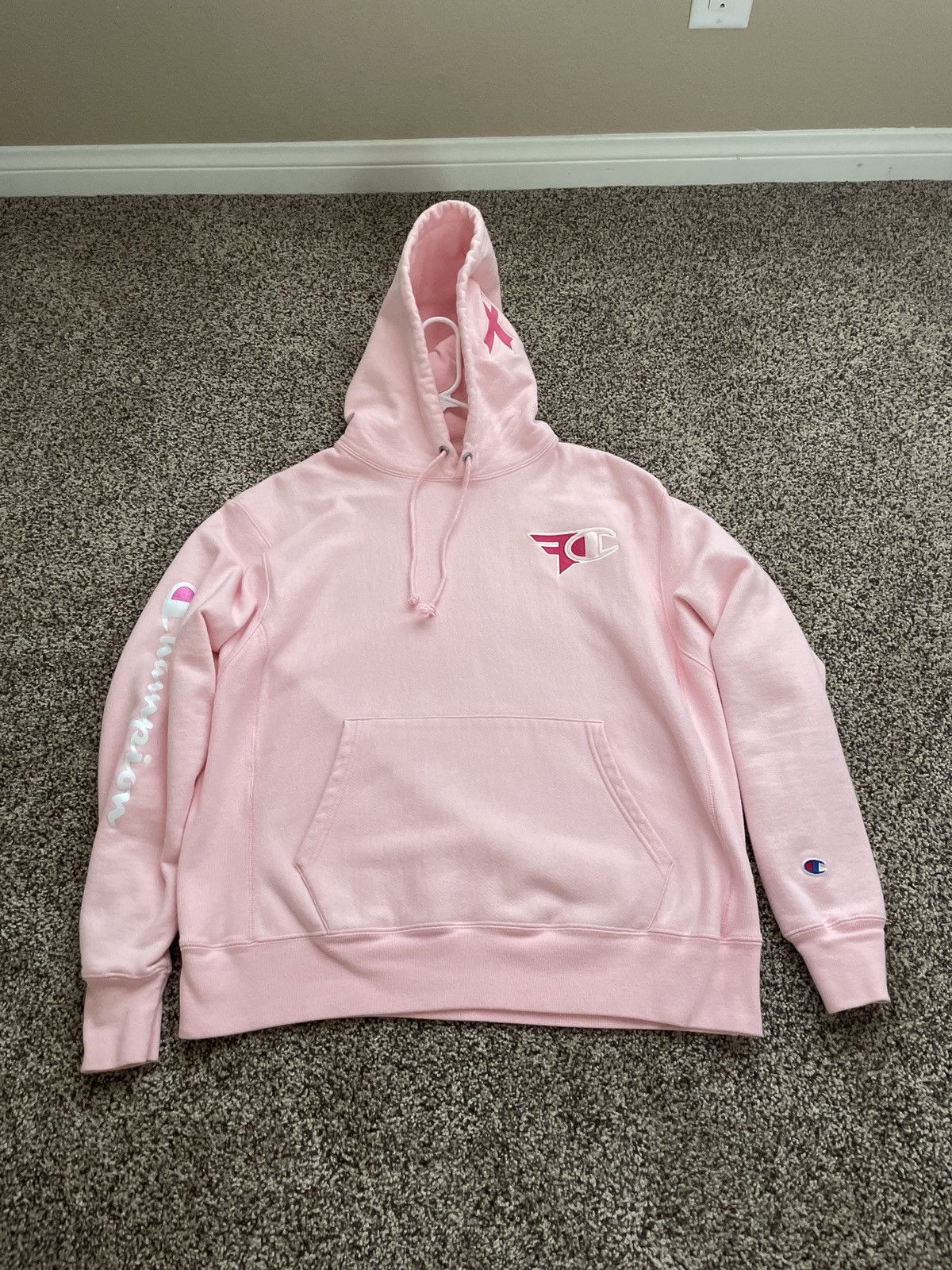 Faze champion hoodie pink sale