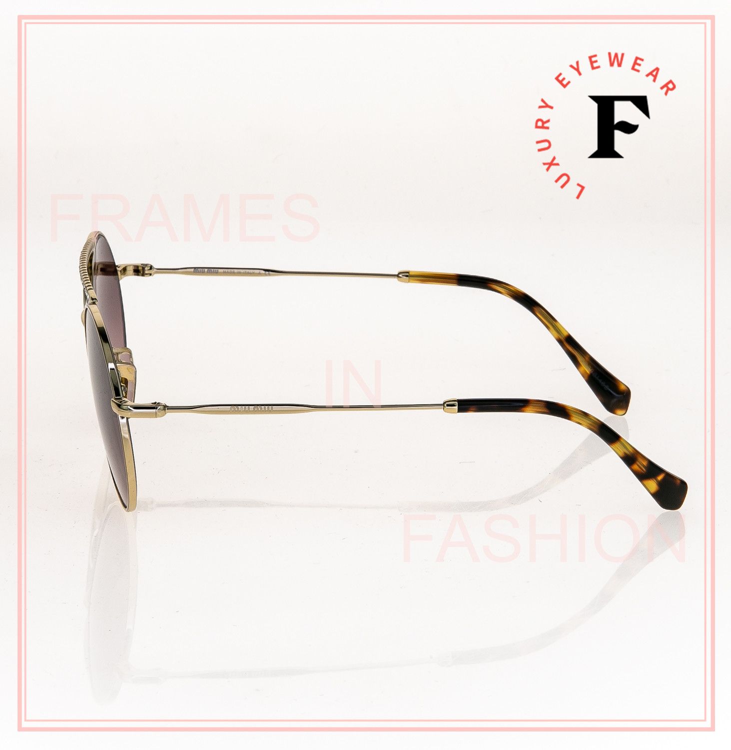 MIU MIU SOCIETE MU52VS CRYSTAL Gold Pink Sunglasses 52V