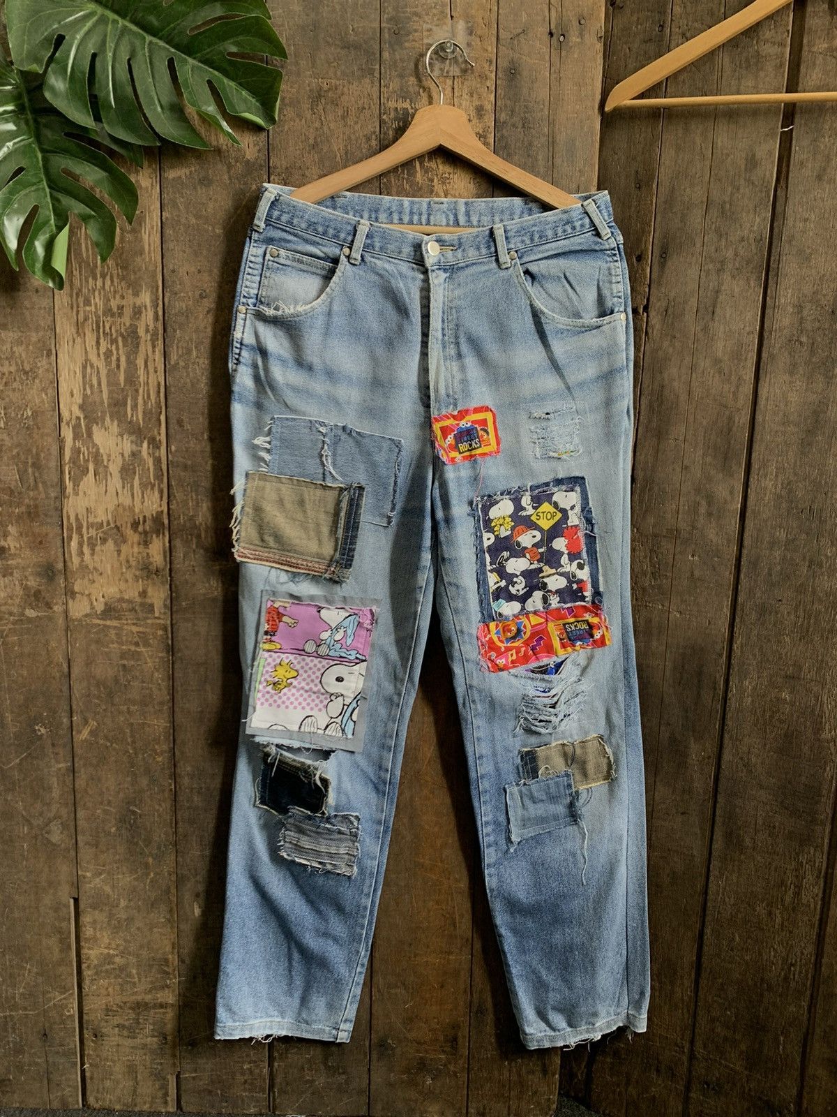 Vintage Patchwork Denim Jeans