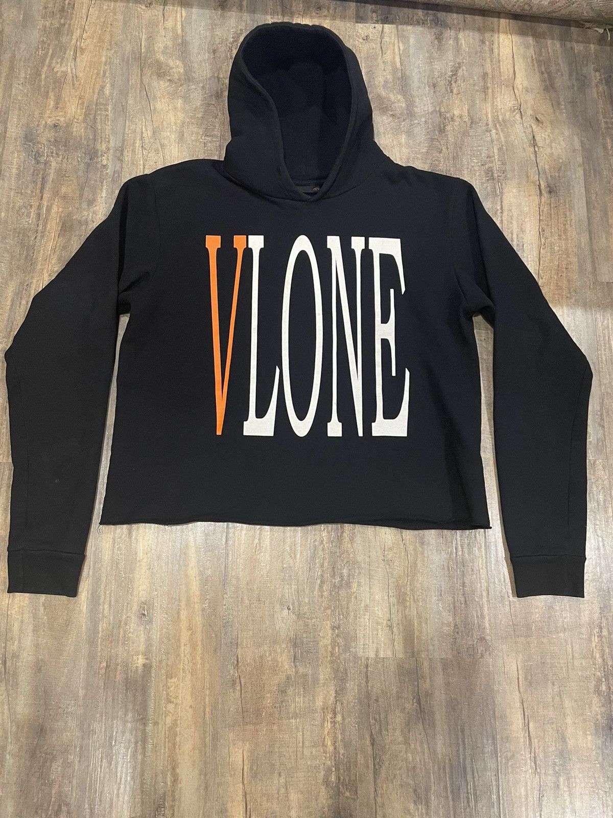 RARE OG Vlone Staple Reversible Logo Hoodie Orange Logo Crop