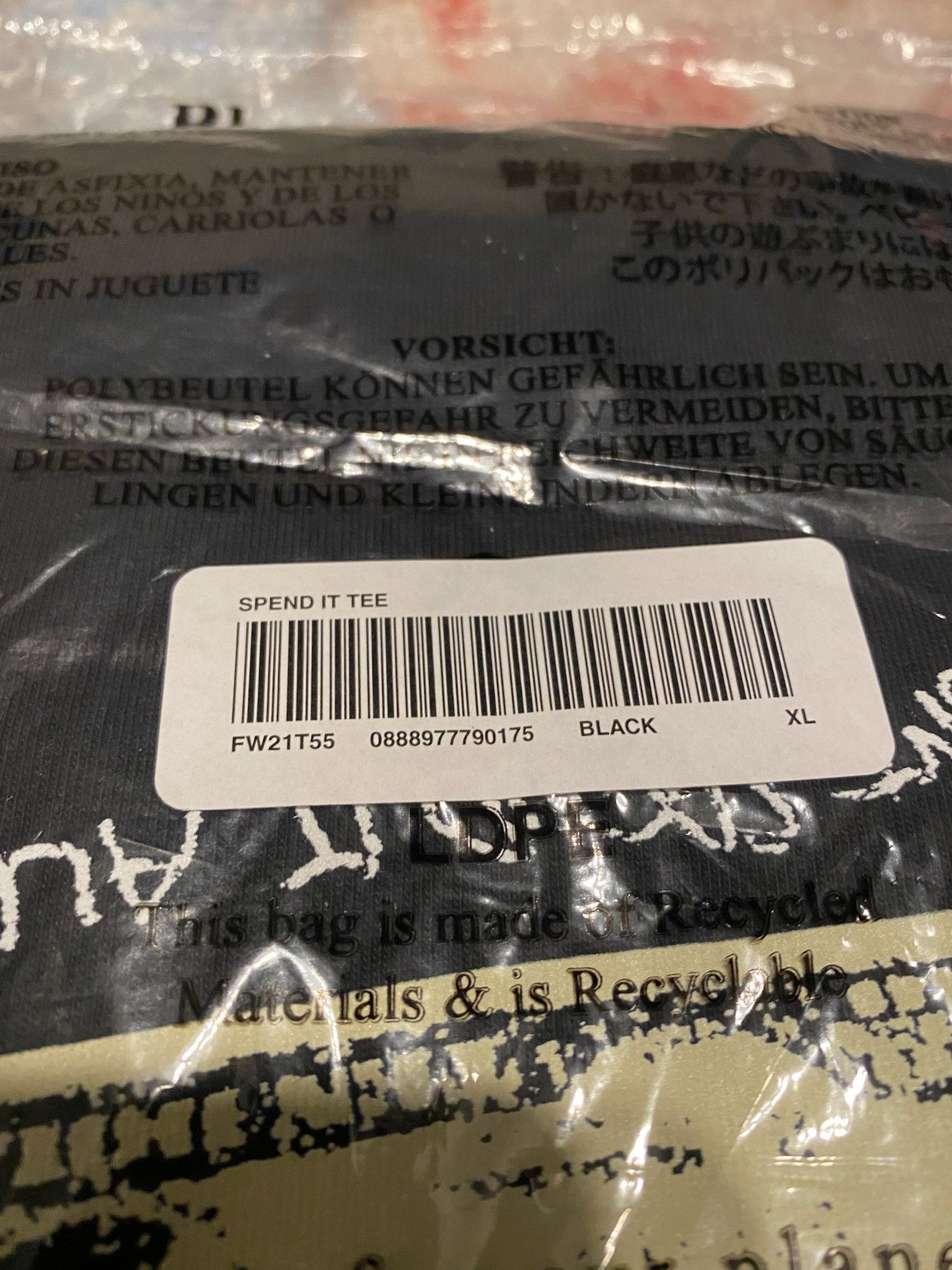Supreme NWT Supreme Spend It Tee - Black - XL Size US XL / EU 56 / 4 - 5 Thumbnail