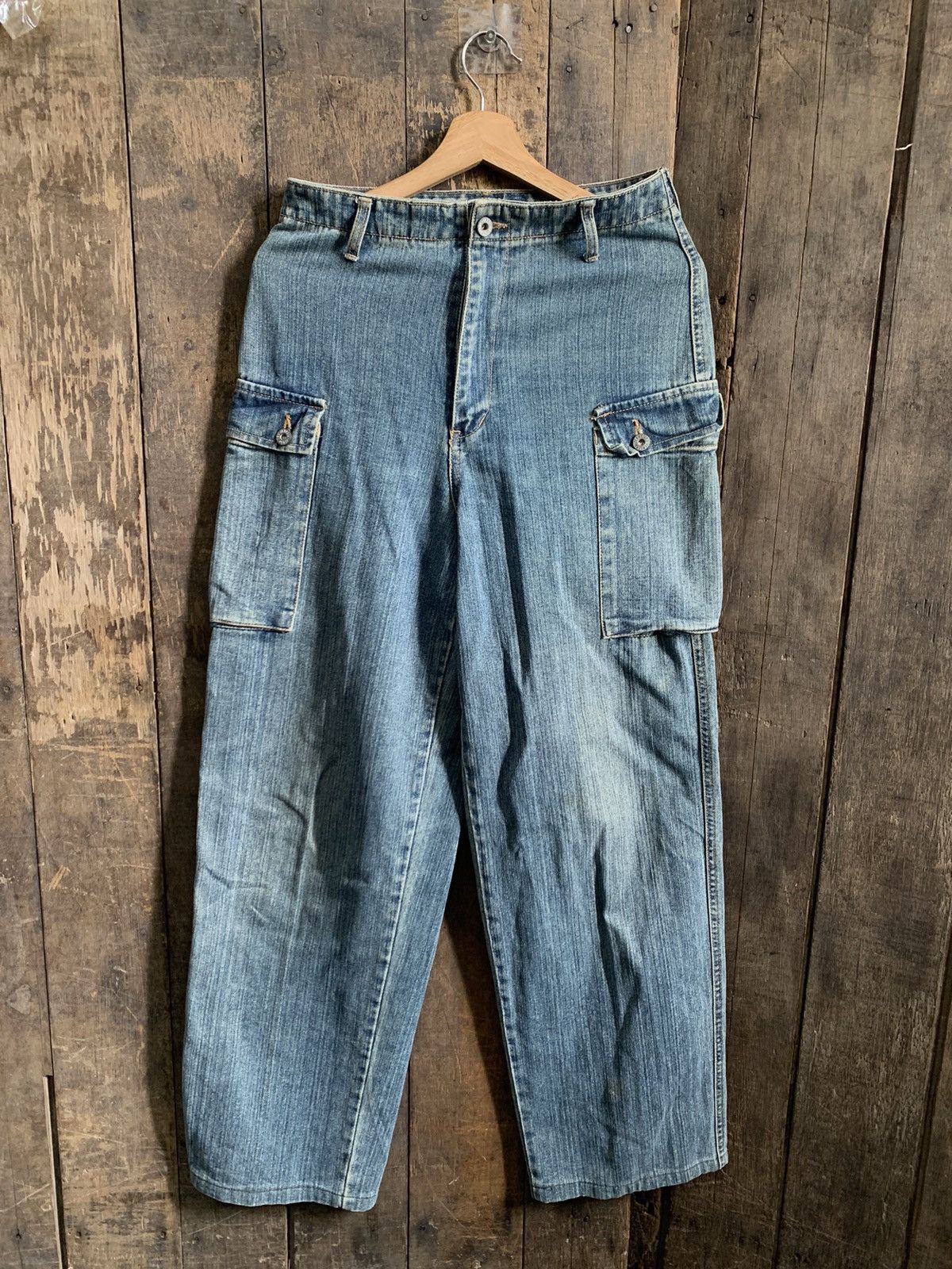 Vintage Back Pocket Cargo Denim Jeans Size US 28 / EU 44 - 3 Thumbnail
