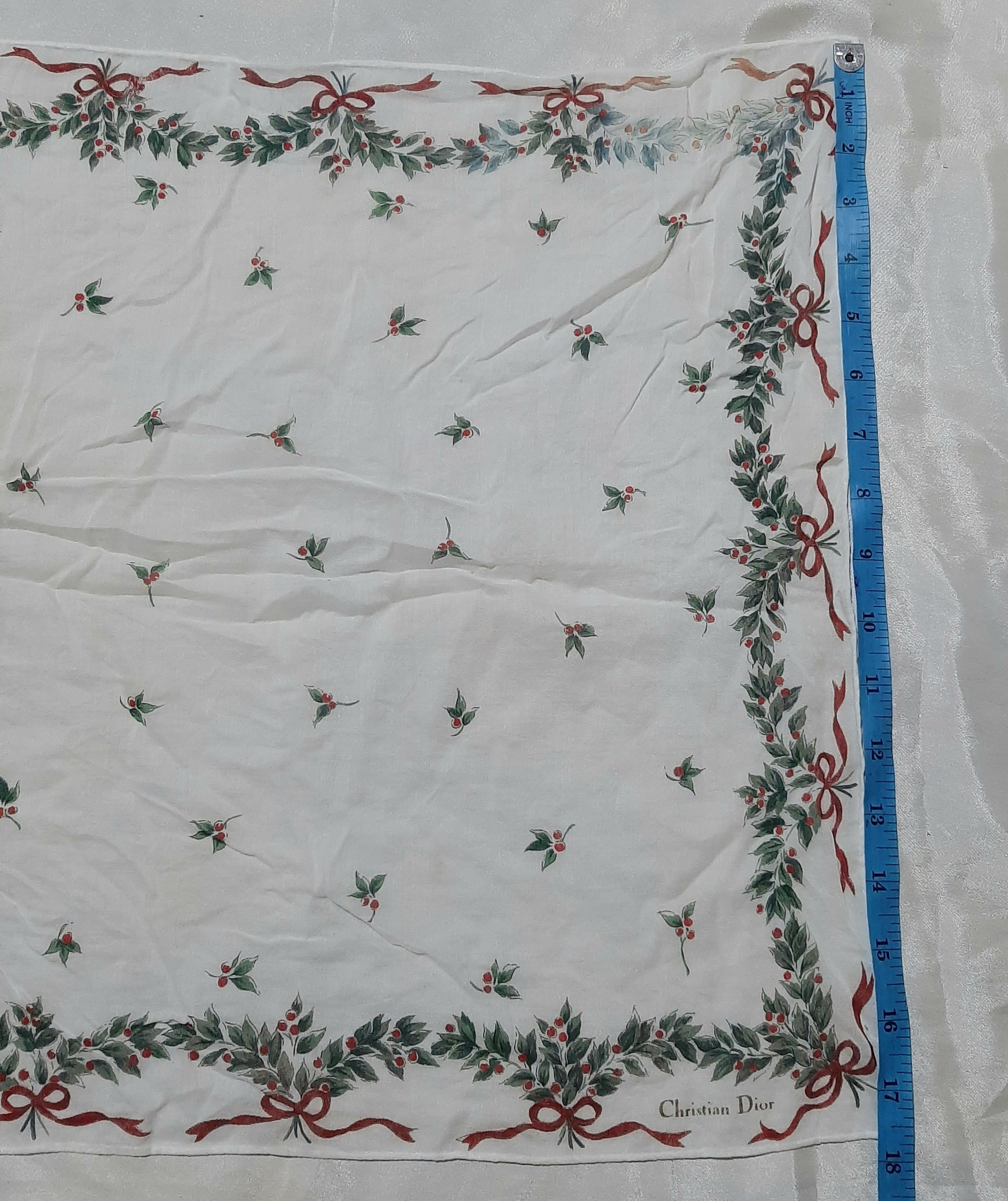 Christian Dior Monsieur × Dior × Other Vintage Rare Christian Dior Flower Scarf Handkerchief Size ONE SIZE - 4 Thumbnail