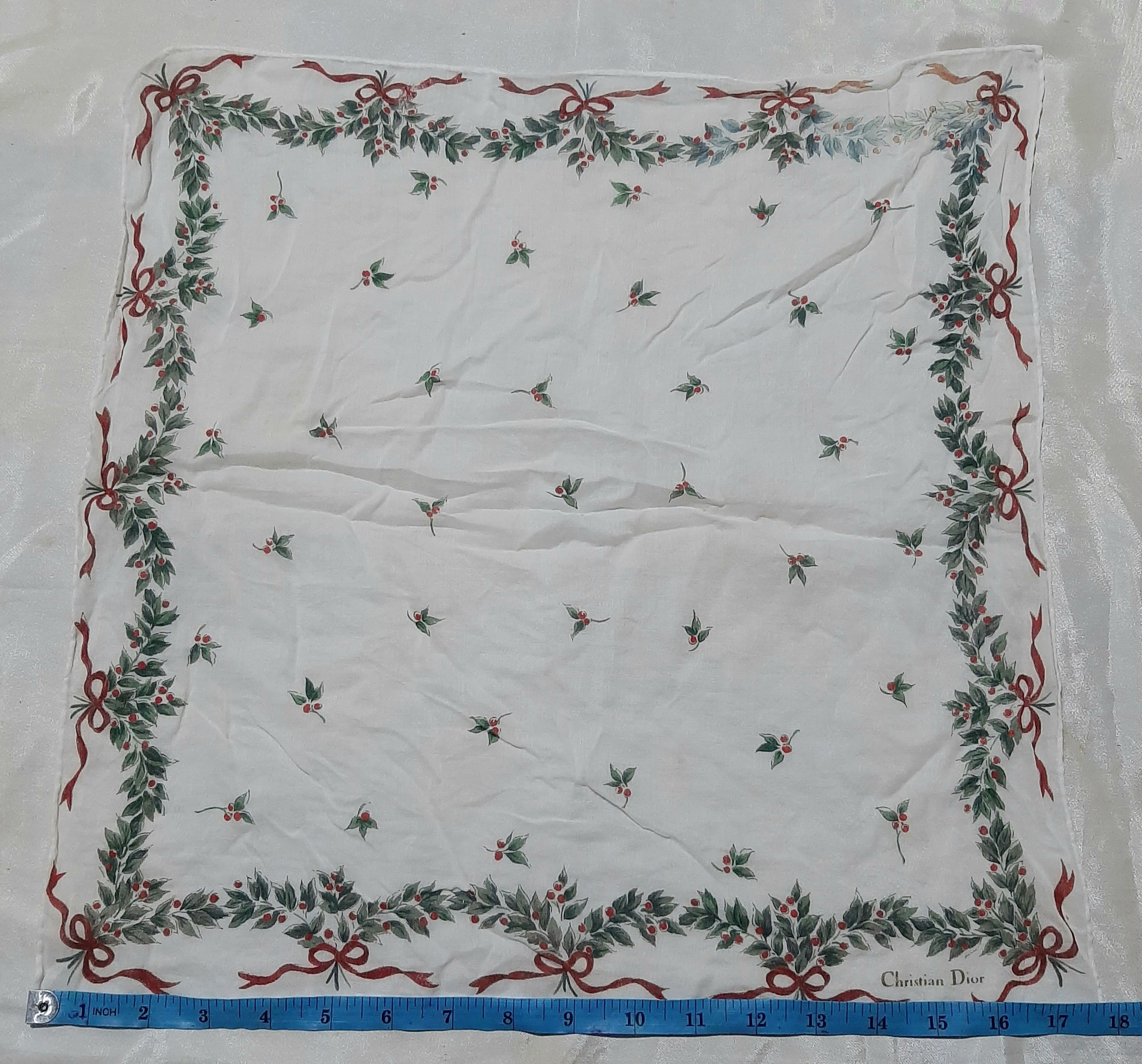 Christian Dior Monsieur × Dior × Other Vintage Rare Christian Dior Flower Scarf Handkerchief Size ONE SIZE - 5 Thumbnail
